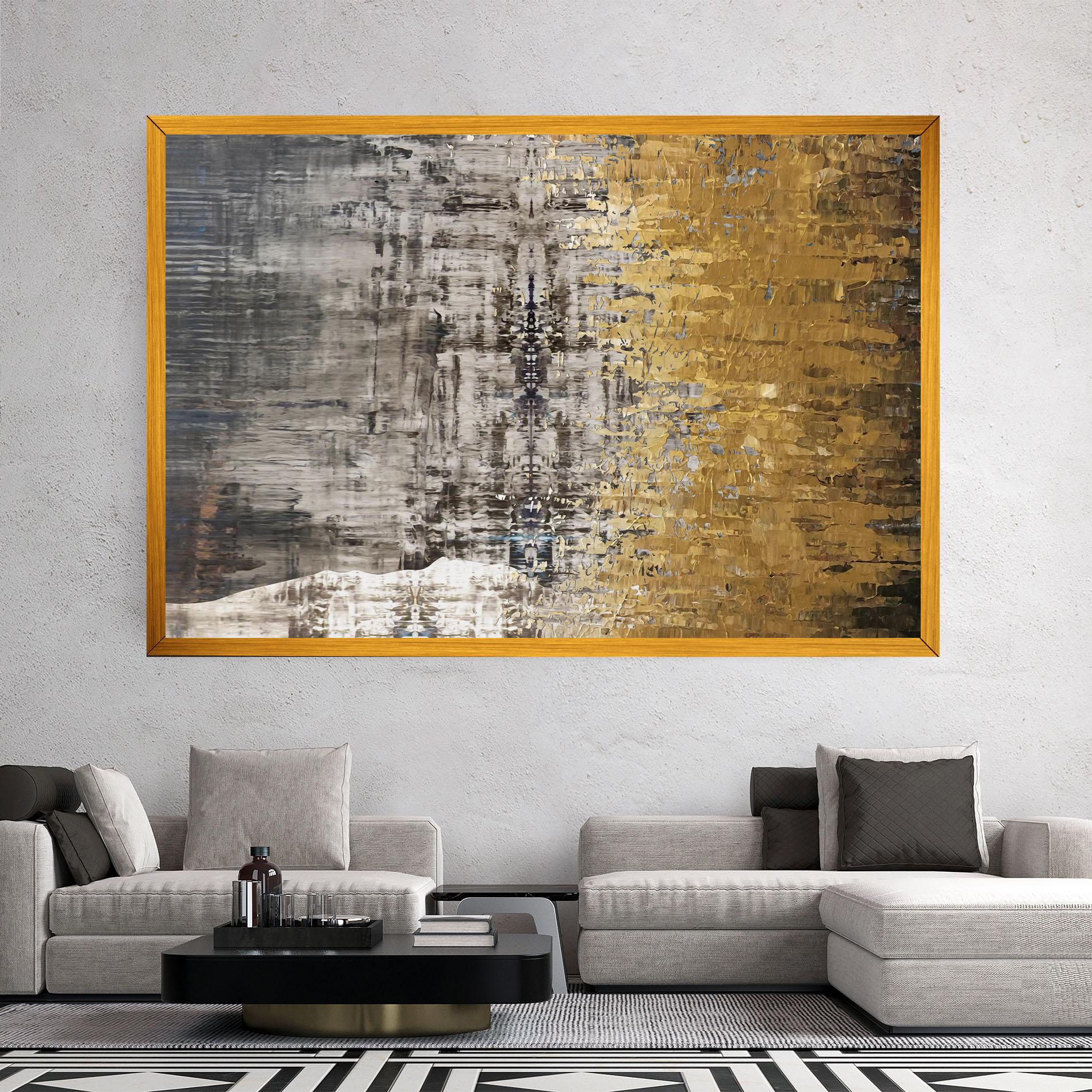 Leinwandbild Gold Oil Paint mockup 2