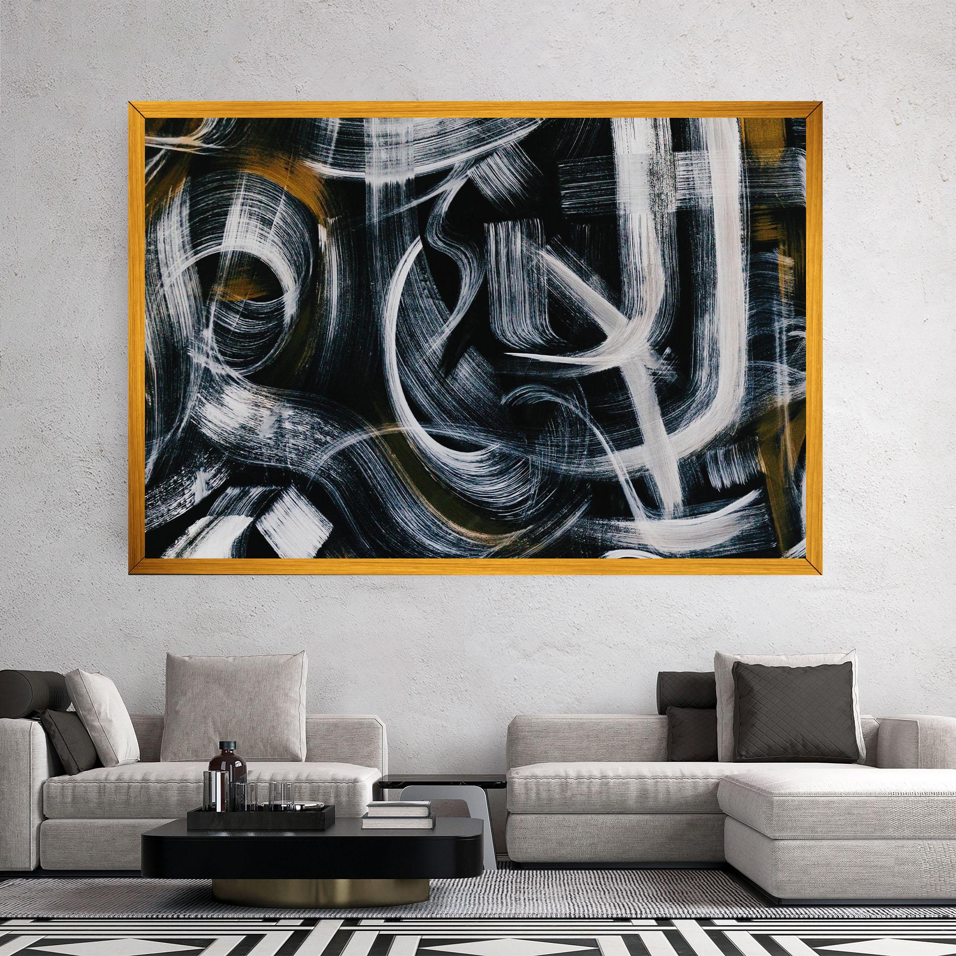 Leinwandbild White Brush Lines mockup 2