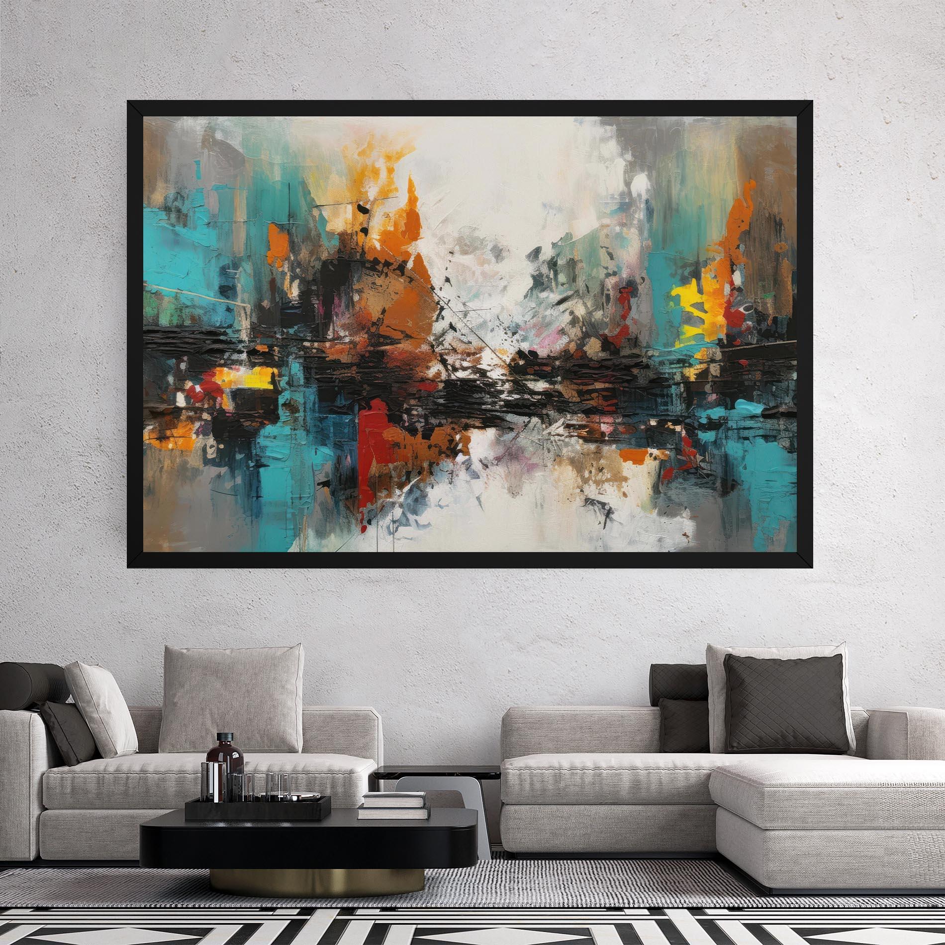 Leinwandbild Abstract City Painting mockup 2