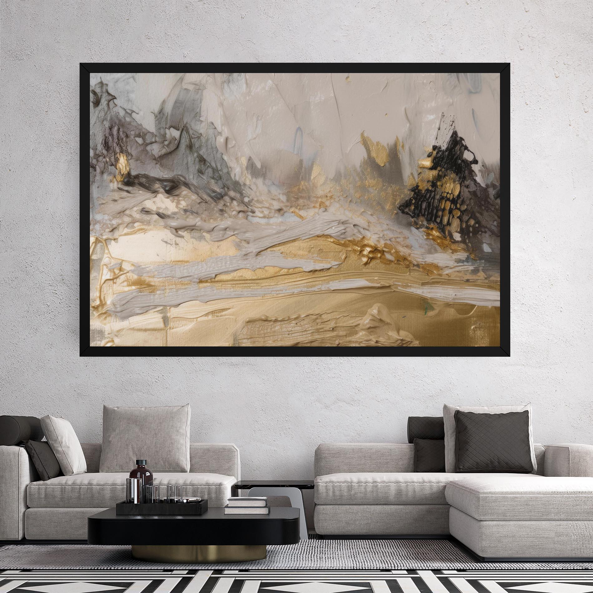 Leinwandbild Abstract White Waves mockup 2