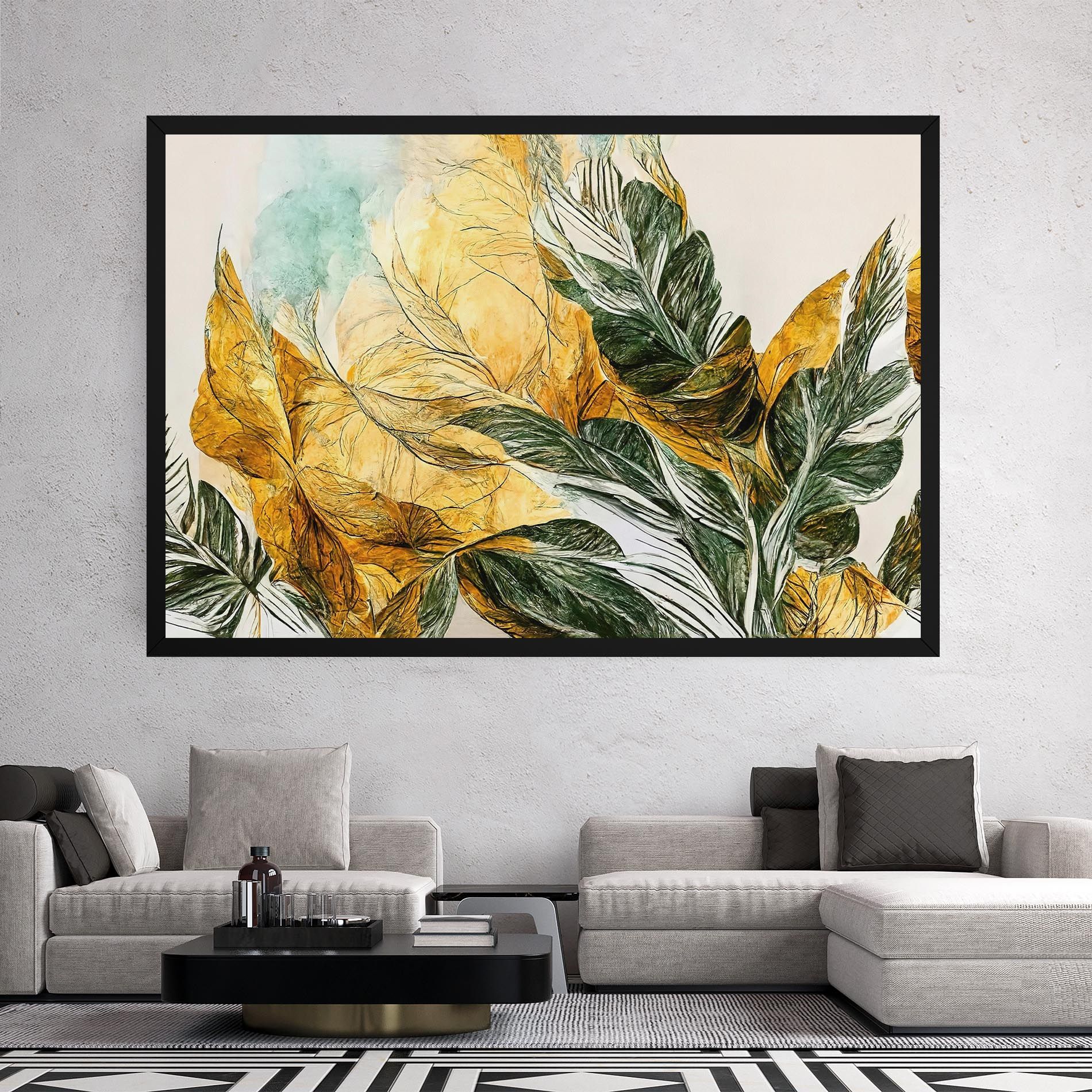 Gold And Green Leafes mockup 2