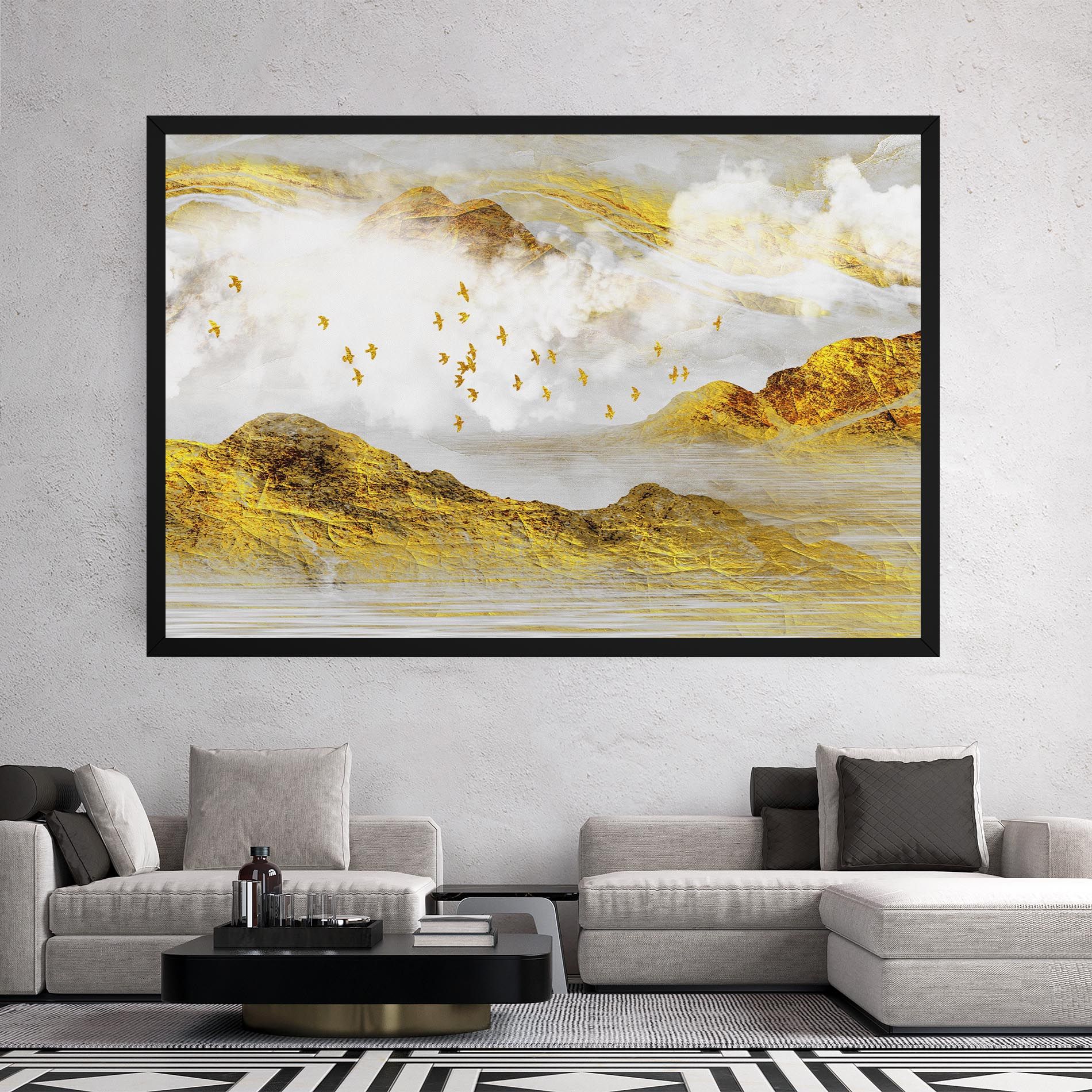 Gold Mountains Abstract mockup 2