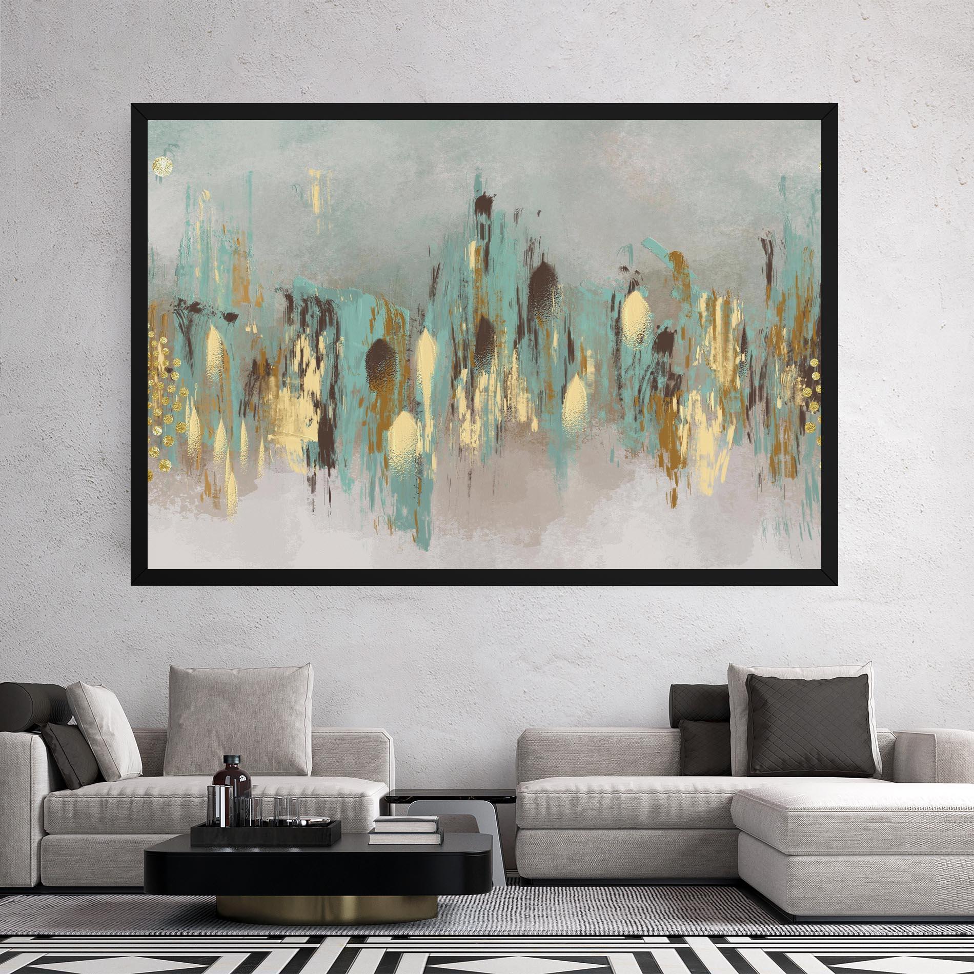 Leinwandbild Gold Spiral Points mockup 2