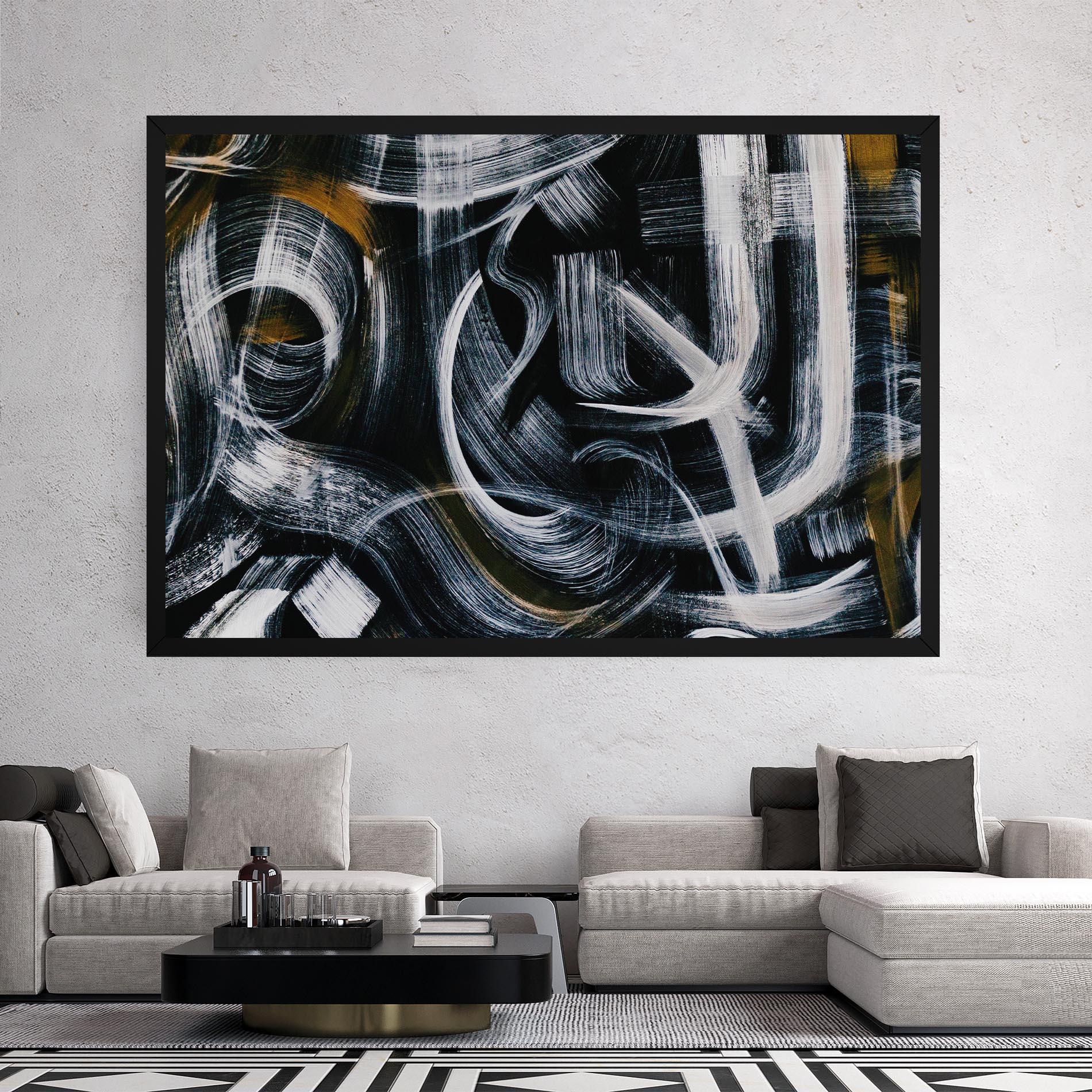 Leinwandbild White Brush Lines mockup 2