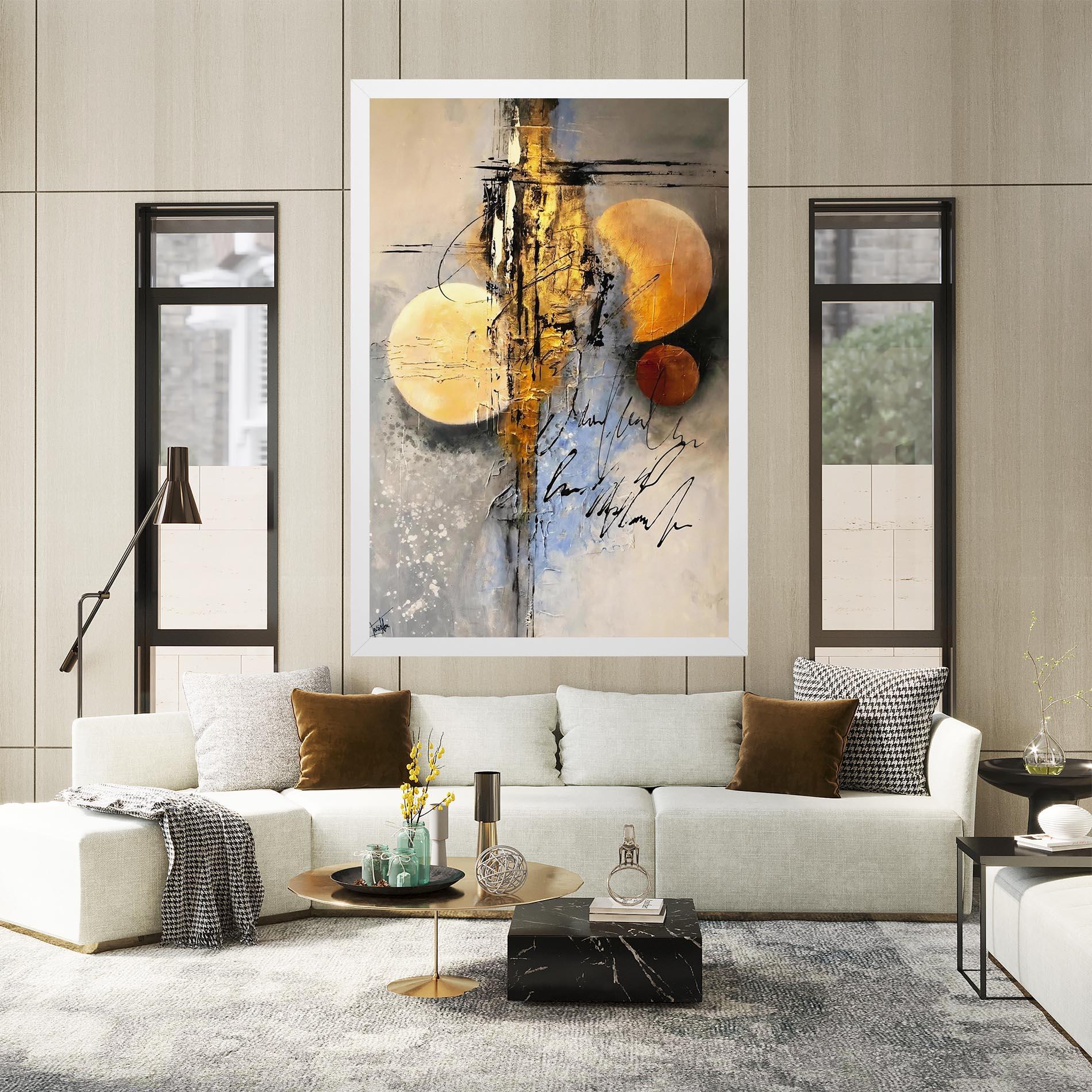 Leinwandbild Abstract Moons mockup 2