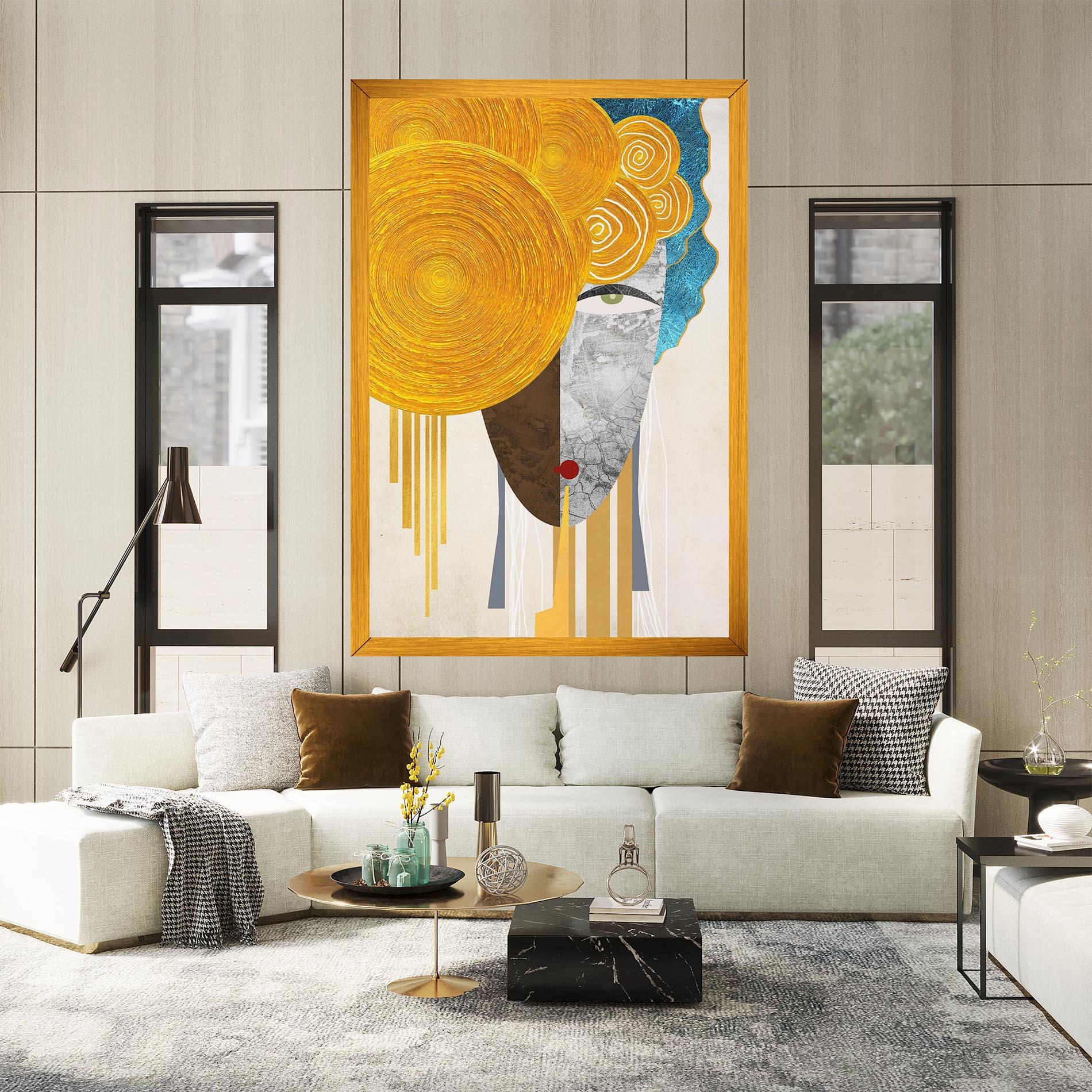 Leinwandbild Abstract Grey Face 1 mockup 2