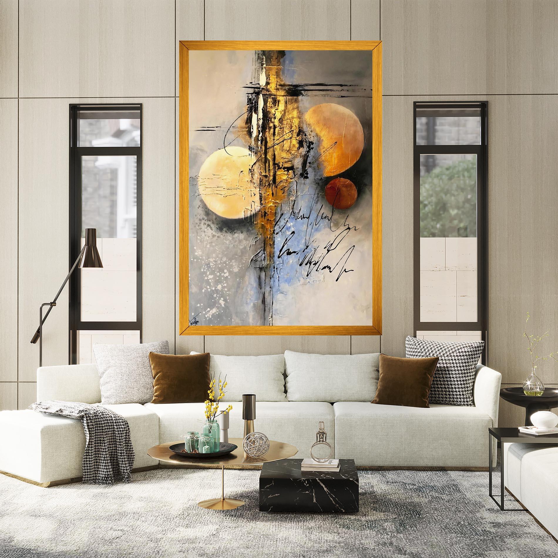 Leinwandbild Abstract Moons mockup 2