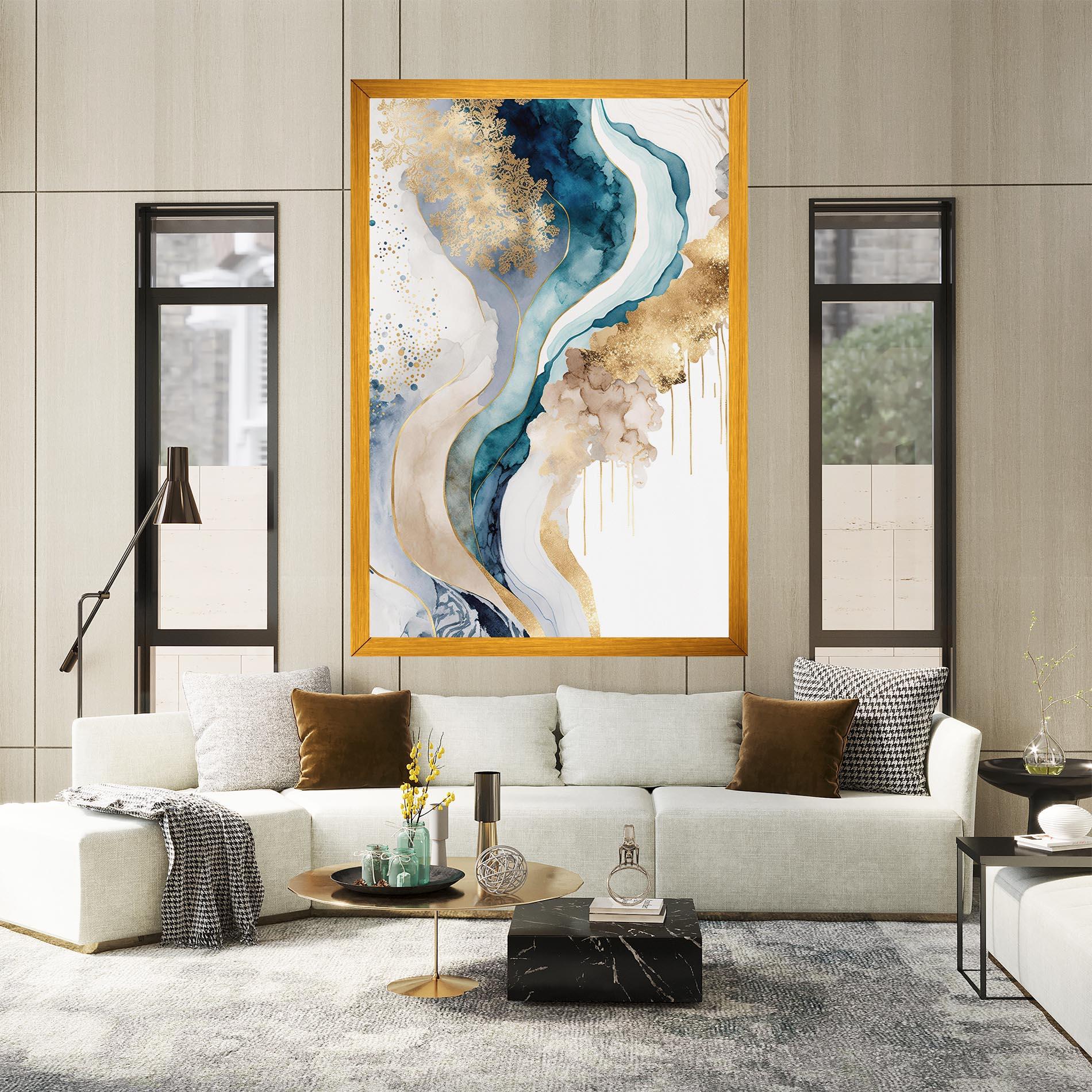 Leinwandbild Light Blue Waves mockup 2