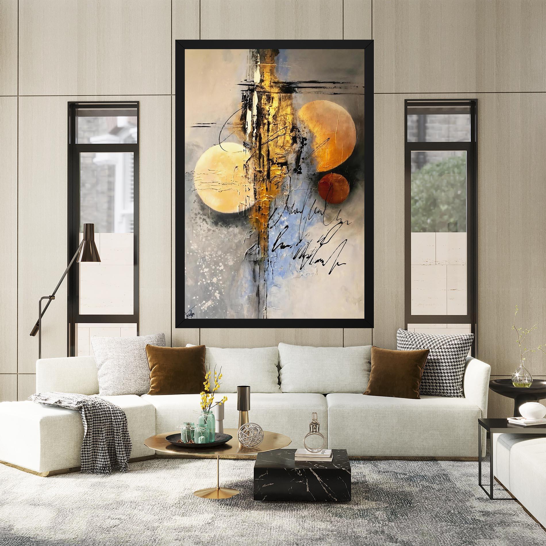 Leinwandbild Abstract Moons mockup 2