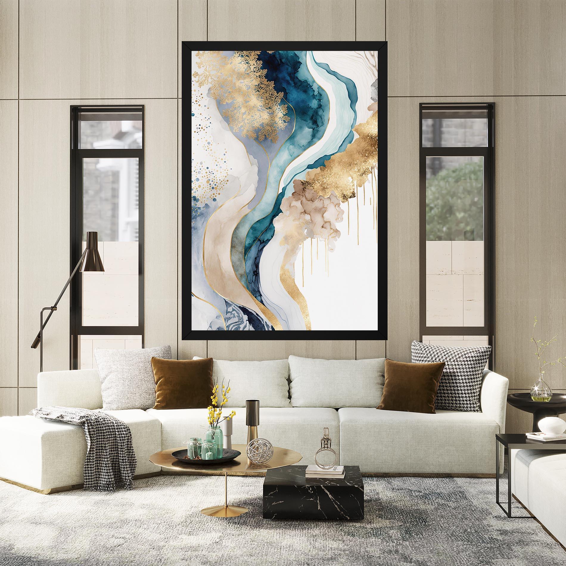 Leinwandbild Light Blue Waves mockup 2