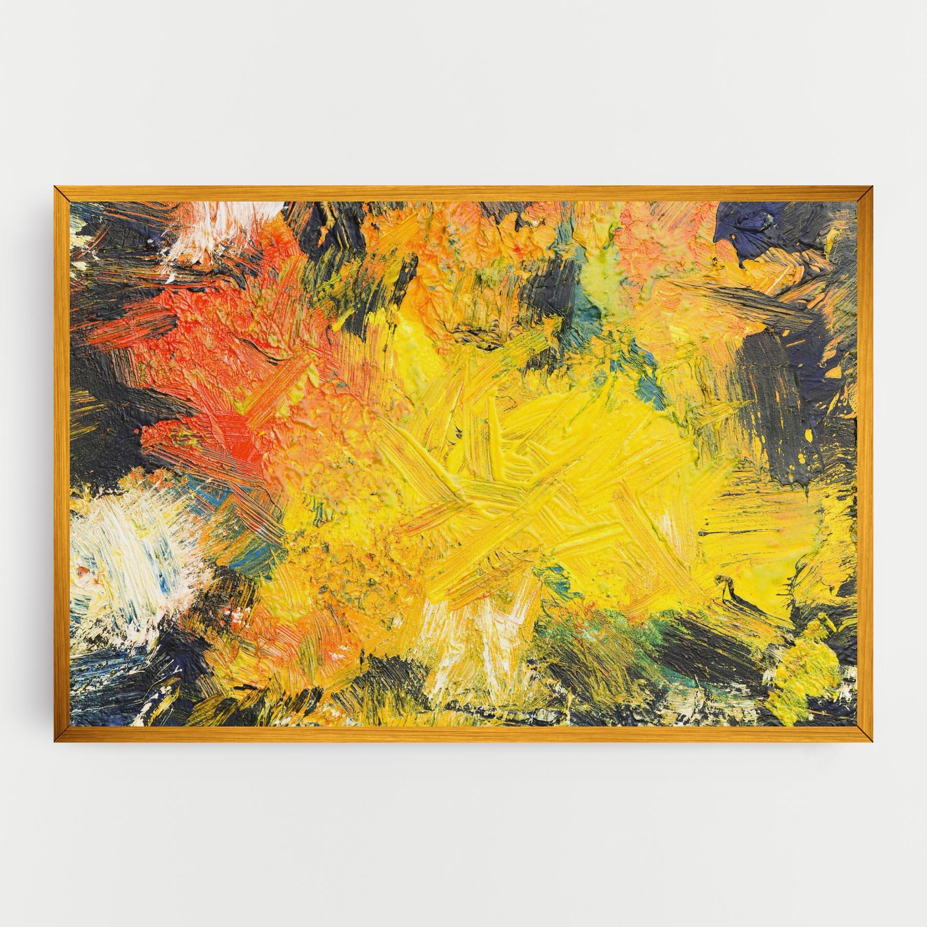 Leinwandbild Artistic Yellow Painting mockup 0