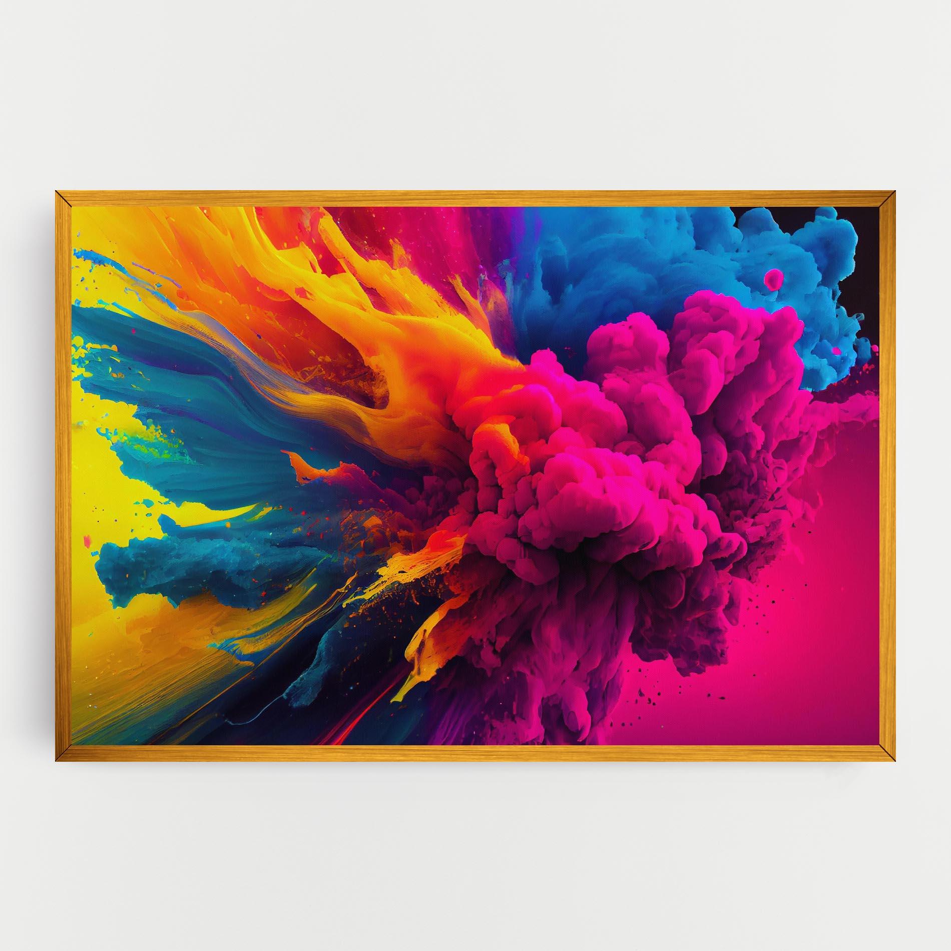 Leinwandbild Colorful Paint Explosion mockup 0