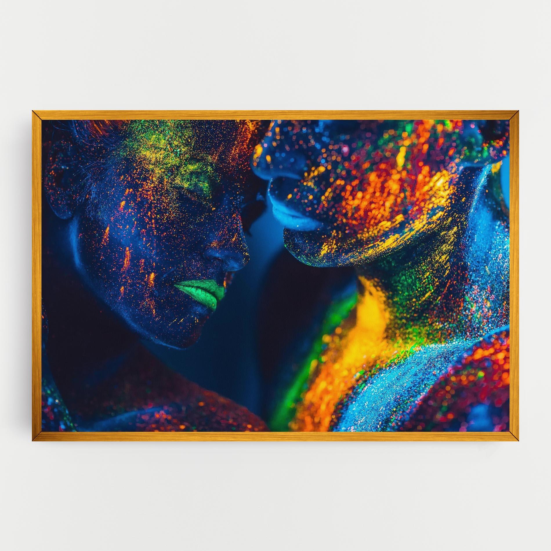 Leinwandbild Fluorescent Green Lips mockup 0