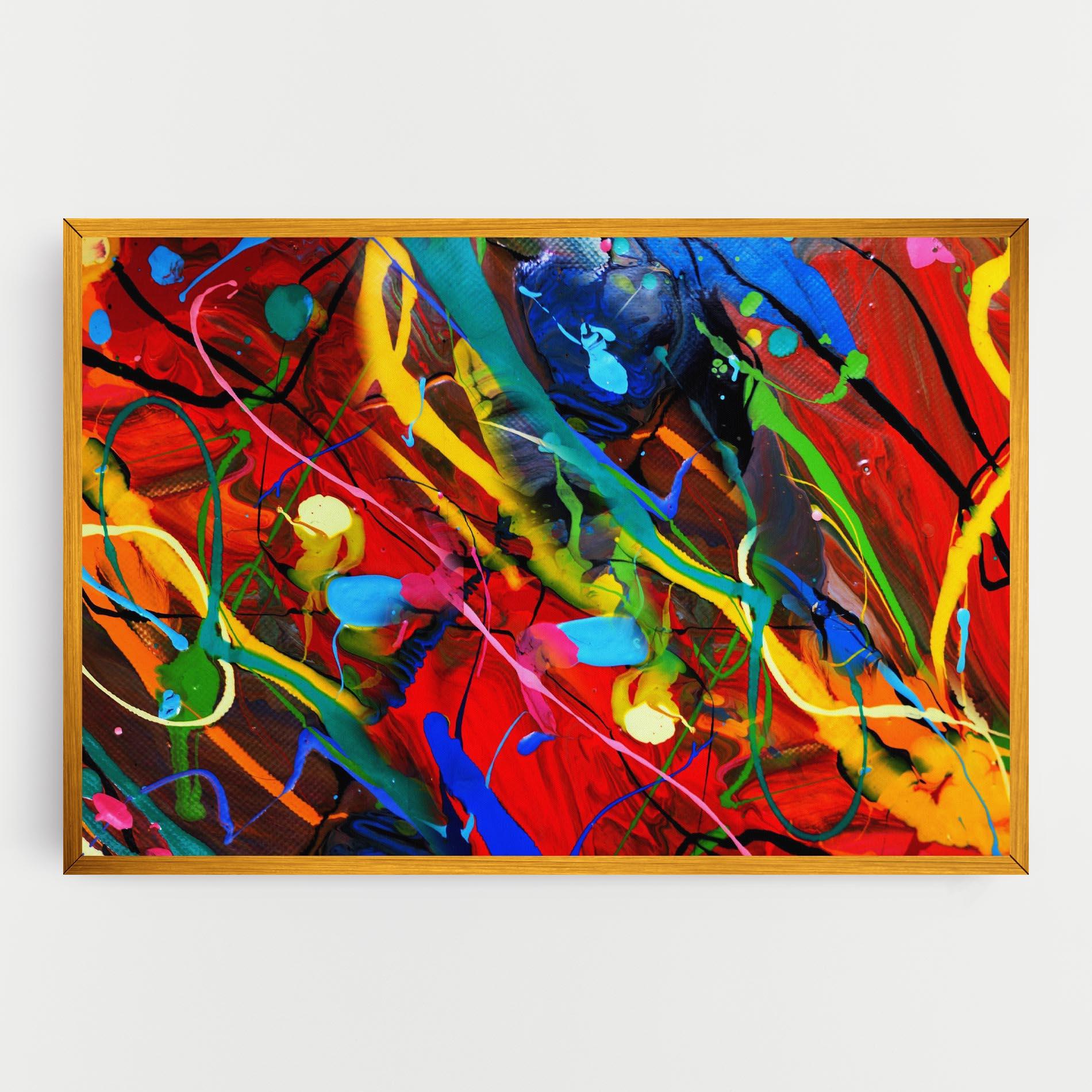 Leinwandbild Hand Draw Red Painting mockup 0