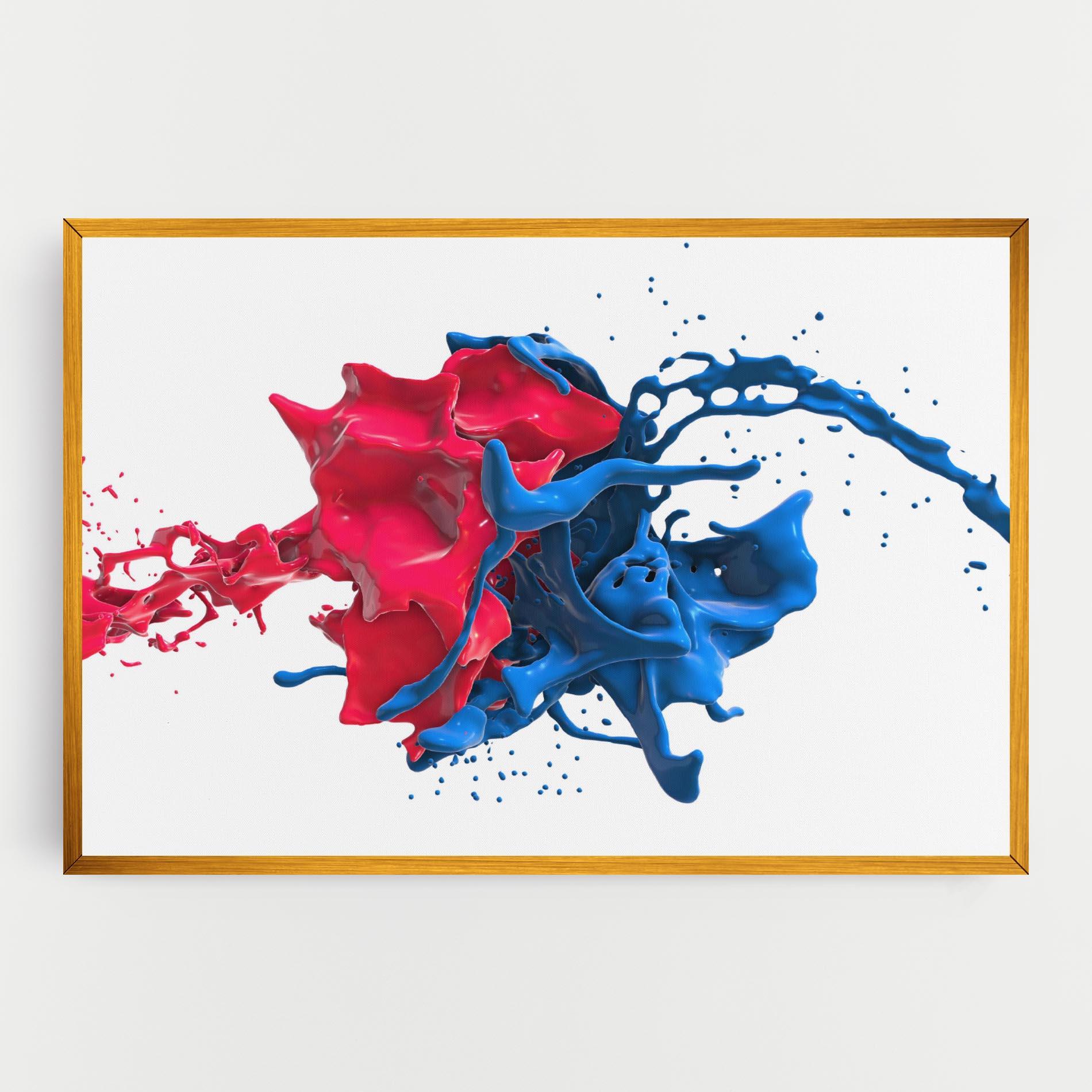 Leinwandbild Pink And Blue Splash mockup 0