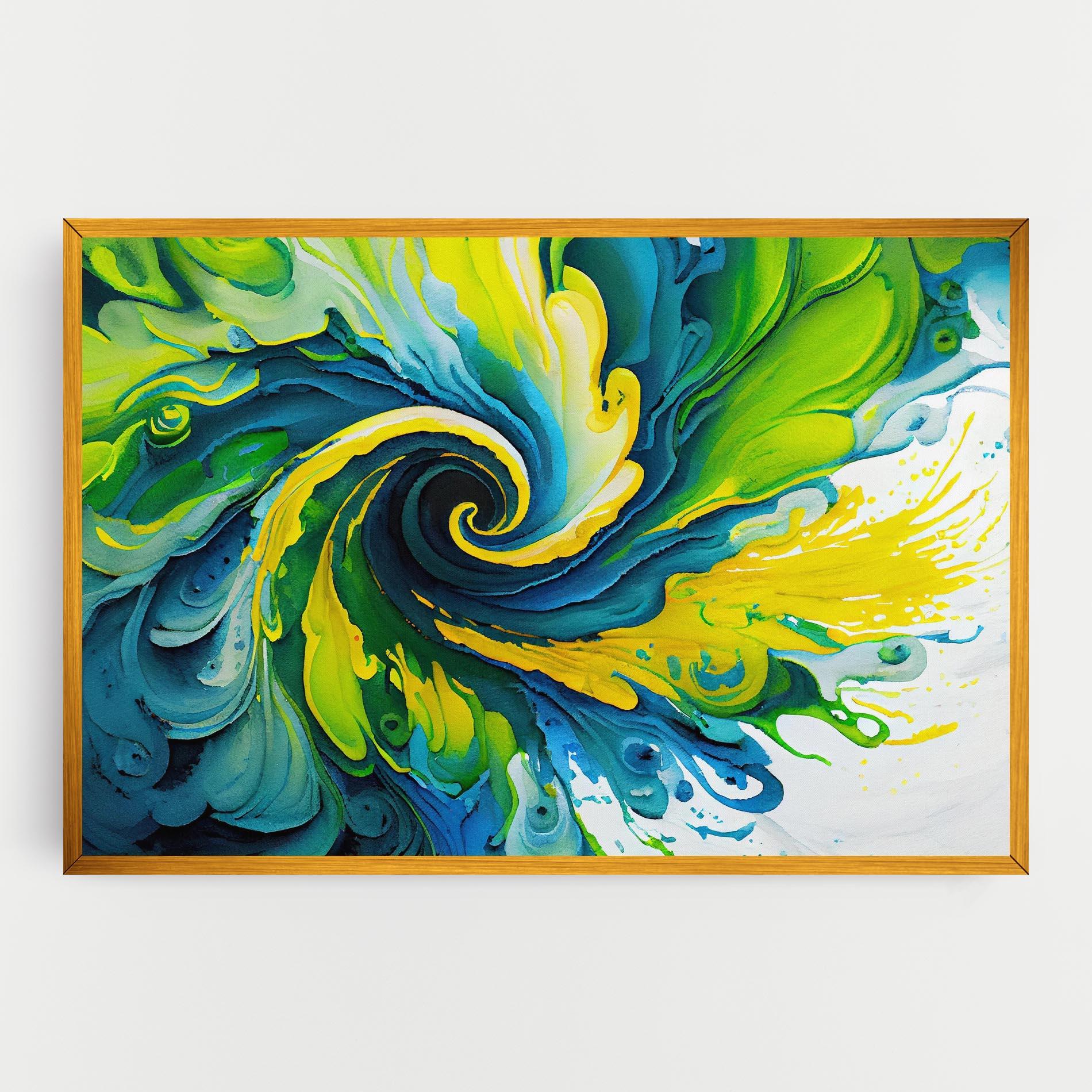 Leinwandbild Yellow Green Spiral mockup 0
