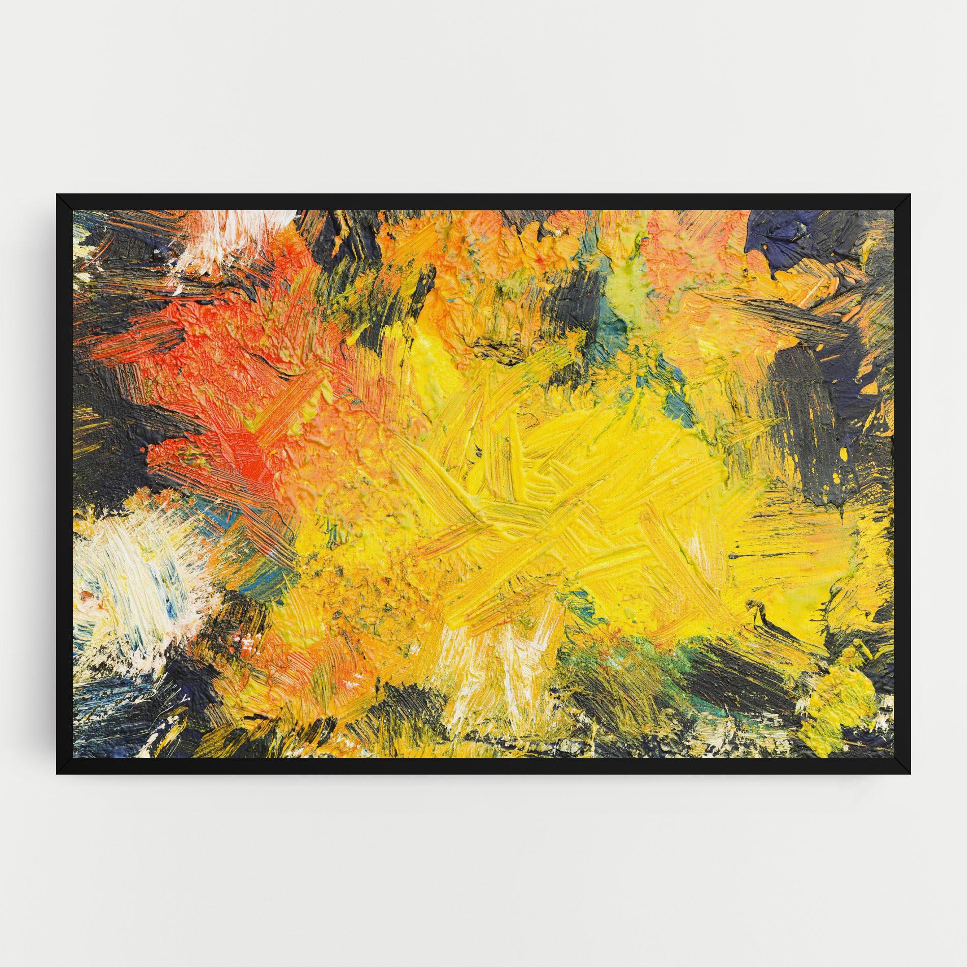 Leinwandbild Artistic Yellow Painting mockup 0