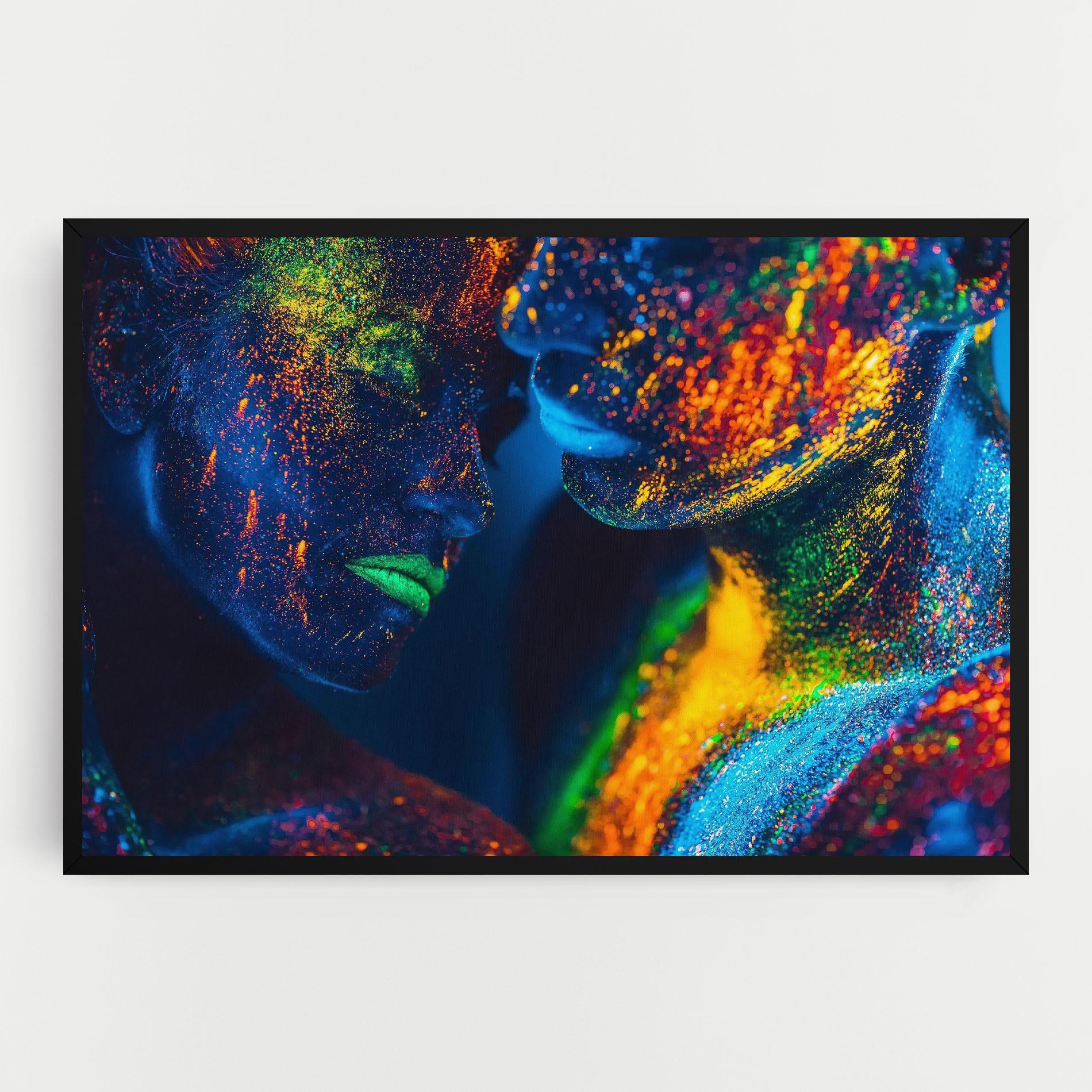 Leinwandbild Fluorescent Green Lips mockup 0