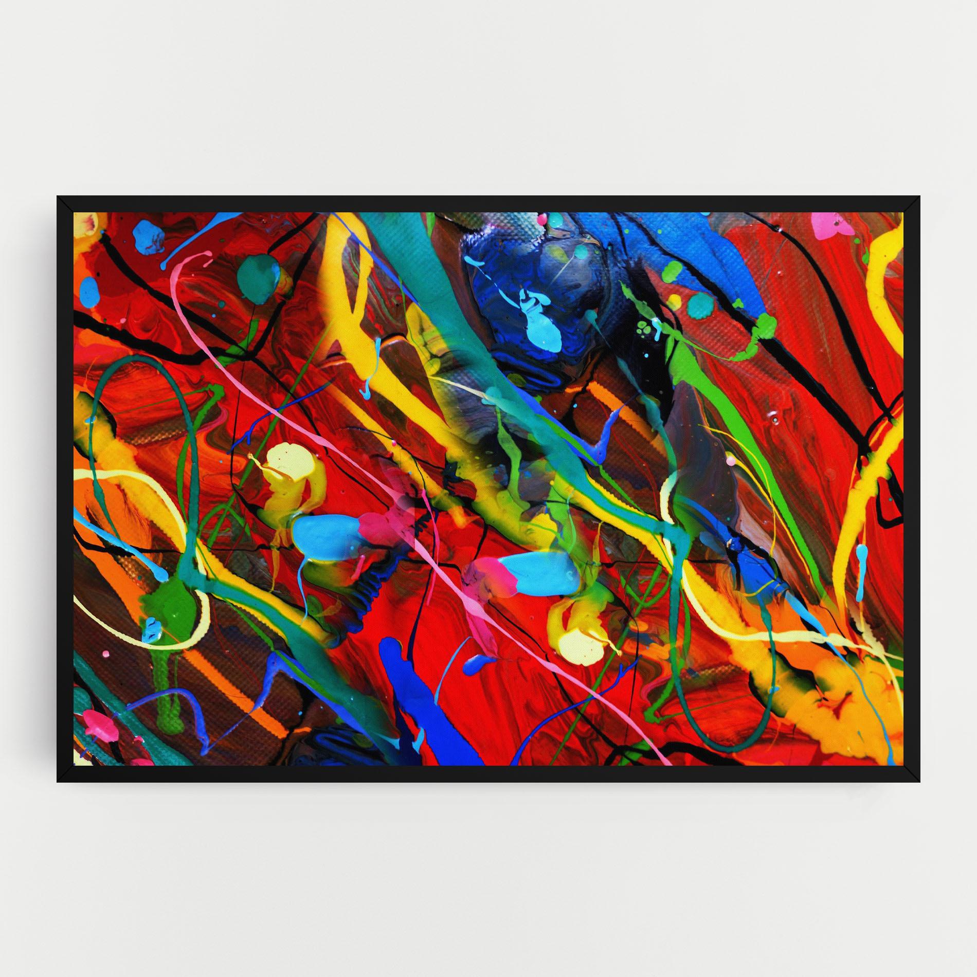 Leinwandbild Hand Draw Red Painting mockup 0