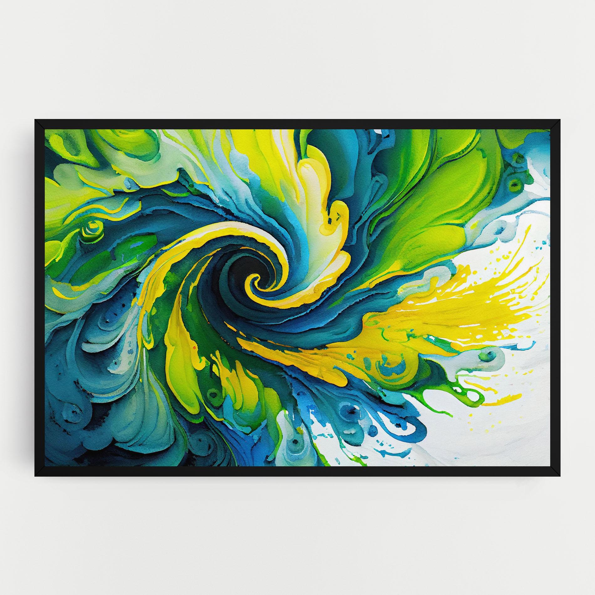 Leinwandbild Yellow Green Spiral mockup 0