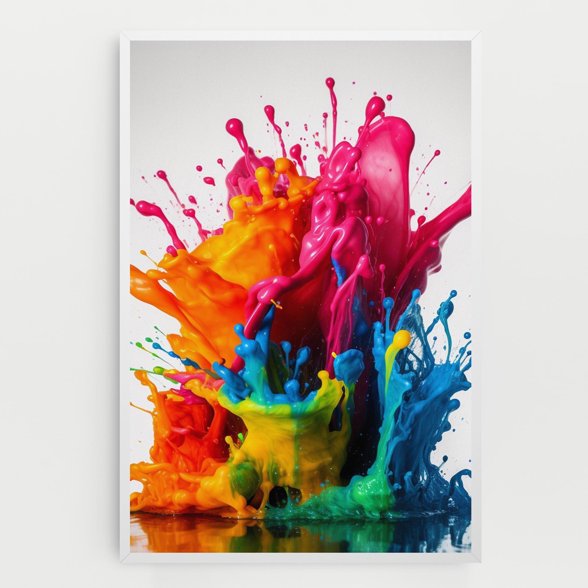 Leinwandbild Colorful Explosion Paint mockup 0