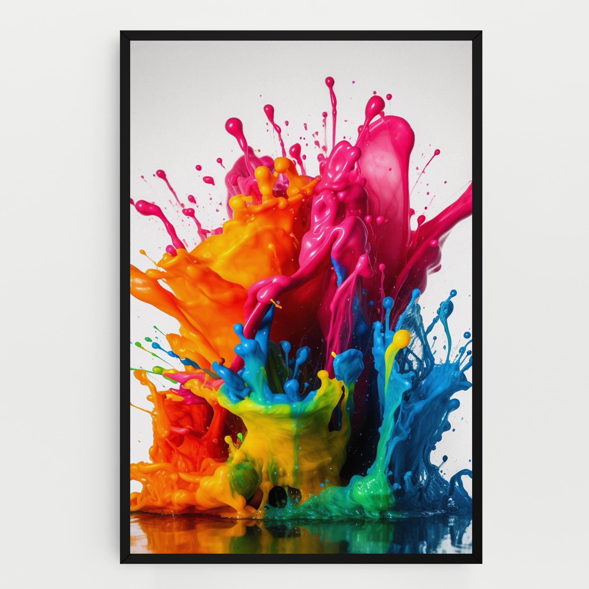 Leinwandbild Colorful Explosion Paint mockup 0