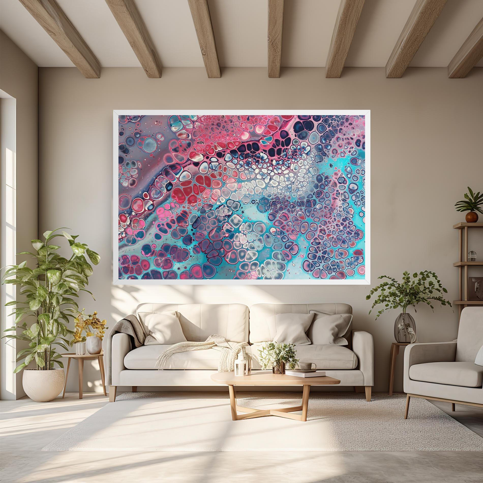 Leinwandbild Abstract Blue Objects mockup 6