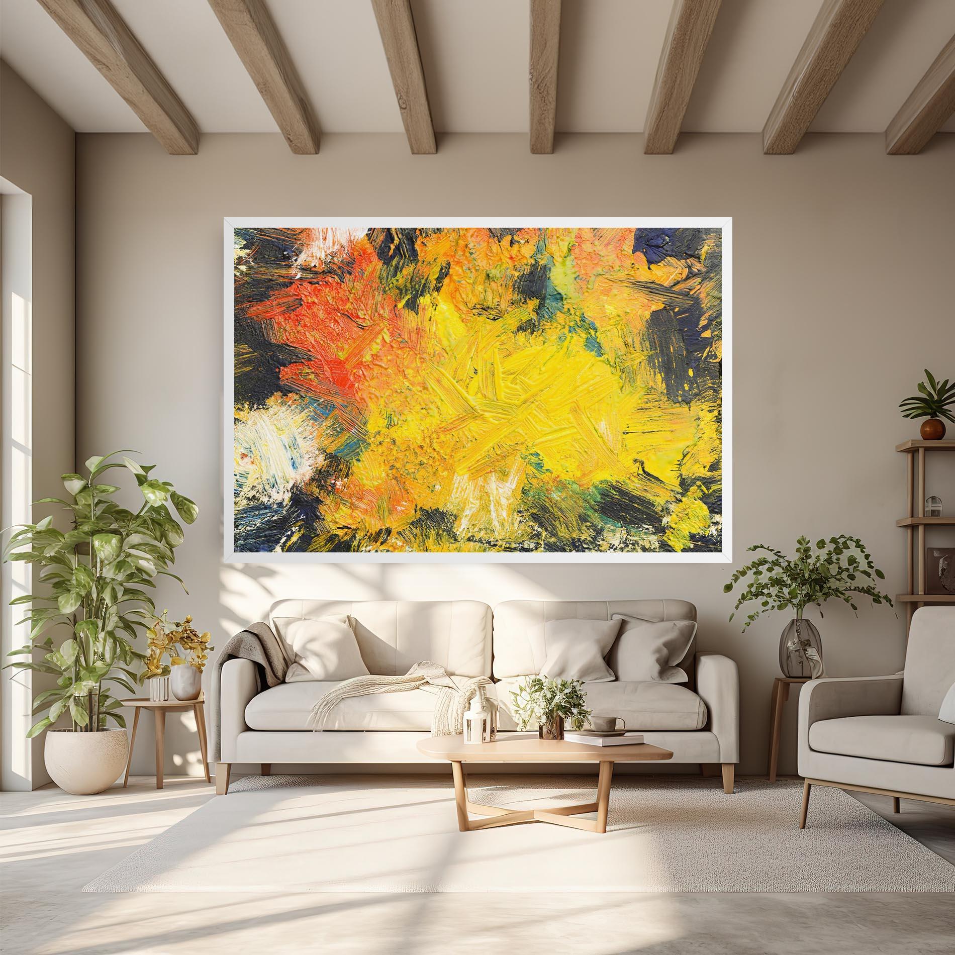 Leinwandbild Artistic Yellow Painting mockup 6