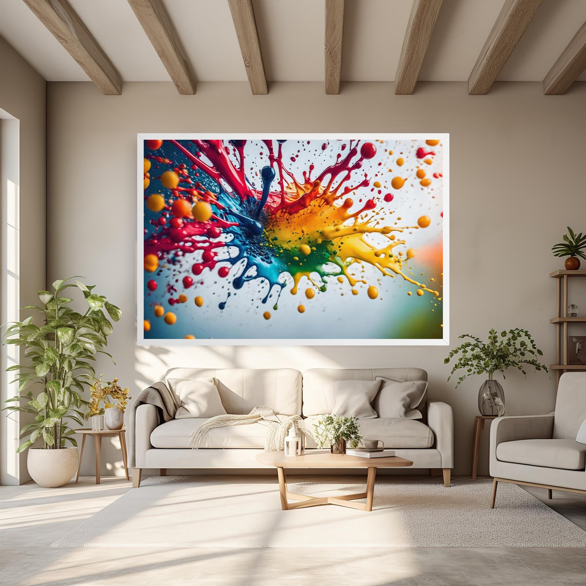 Leinwandbild Colorful Splash Rainbow mockup 6