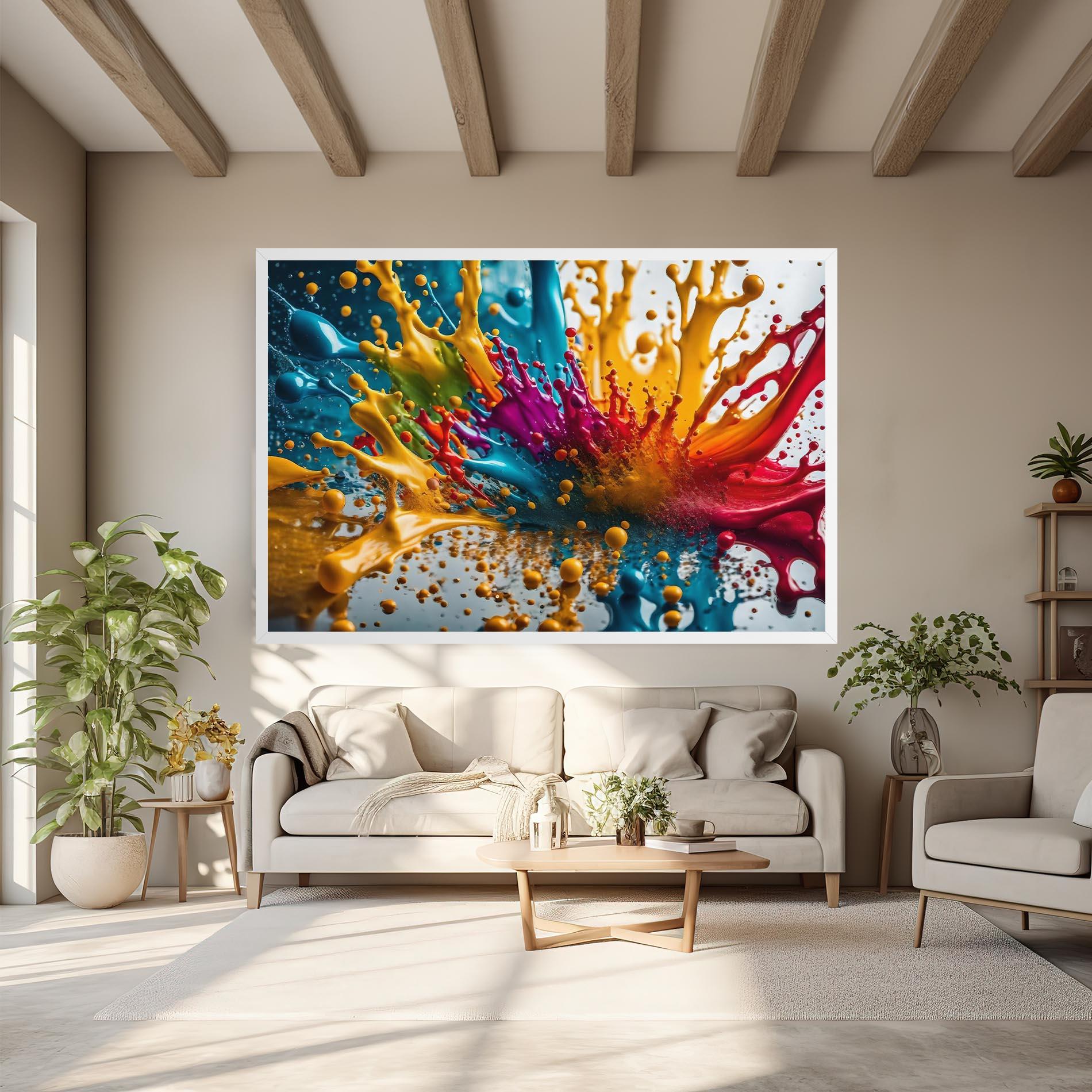 Leinwandbild Colorful Water Splash mockup 6