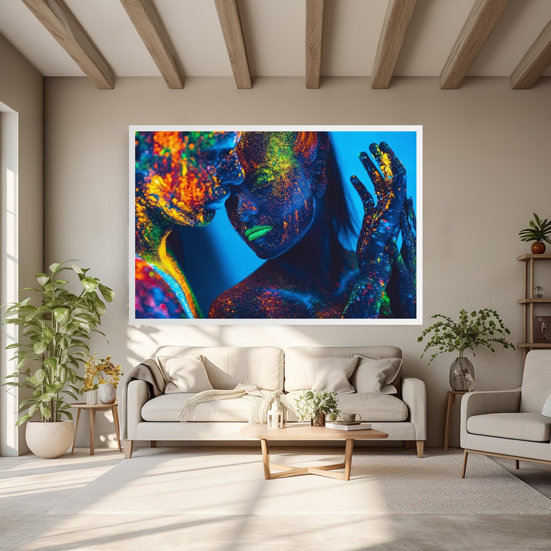 Leinwandbild Fluorescent Couple mockup 6