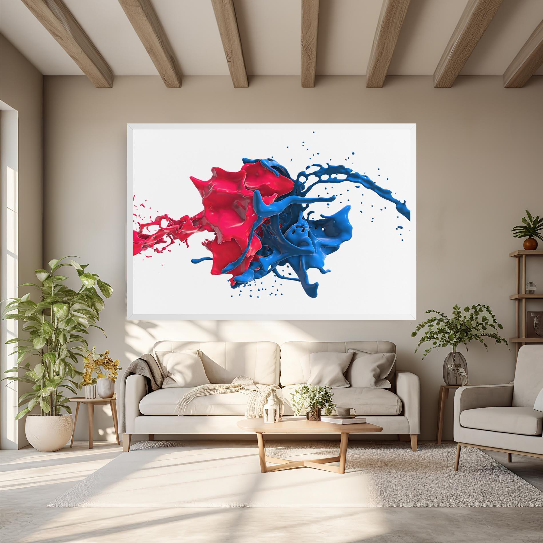 Leinwandbild Pink And Blue Splash mockup 6