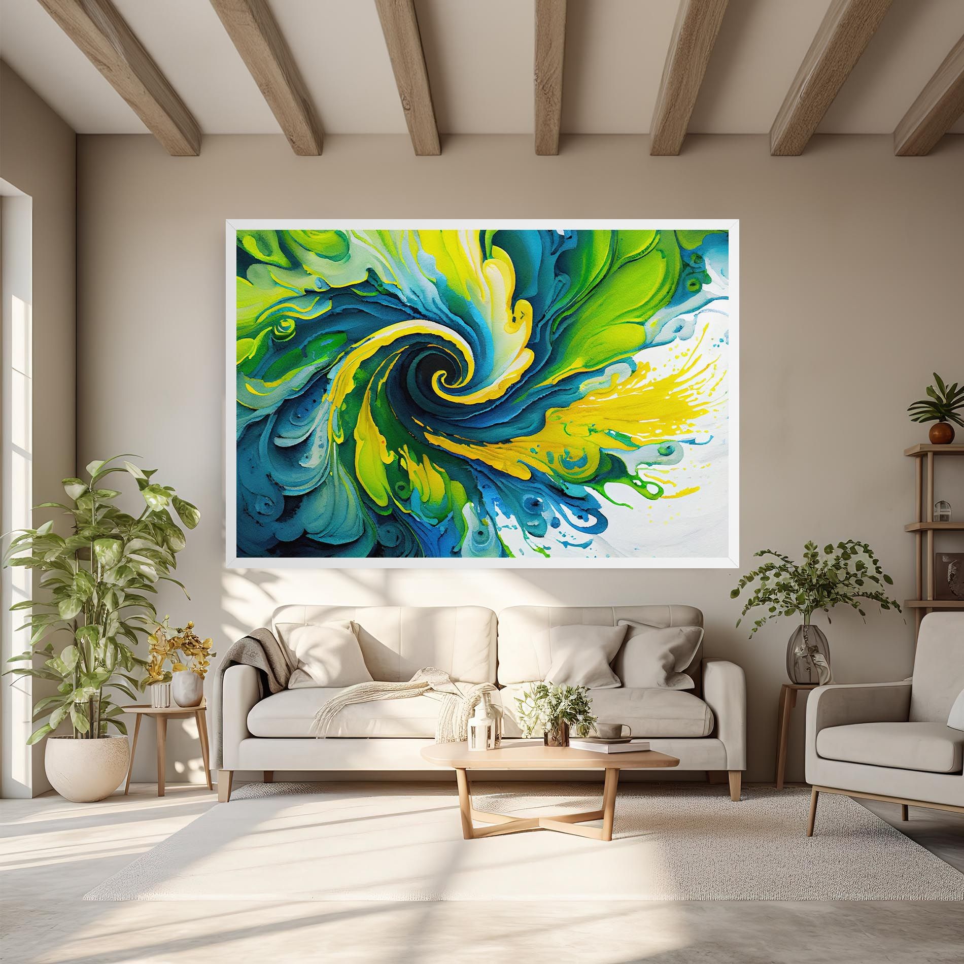 Yellow Green Spiral mockup 6