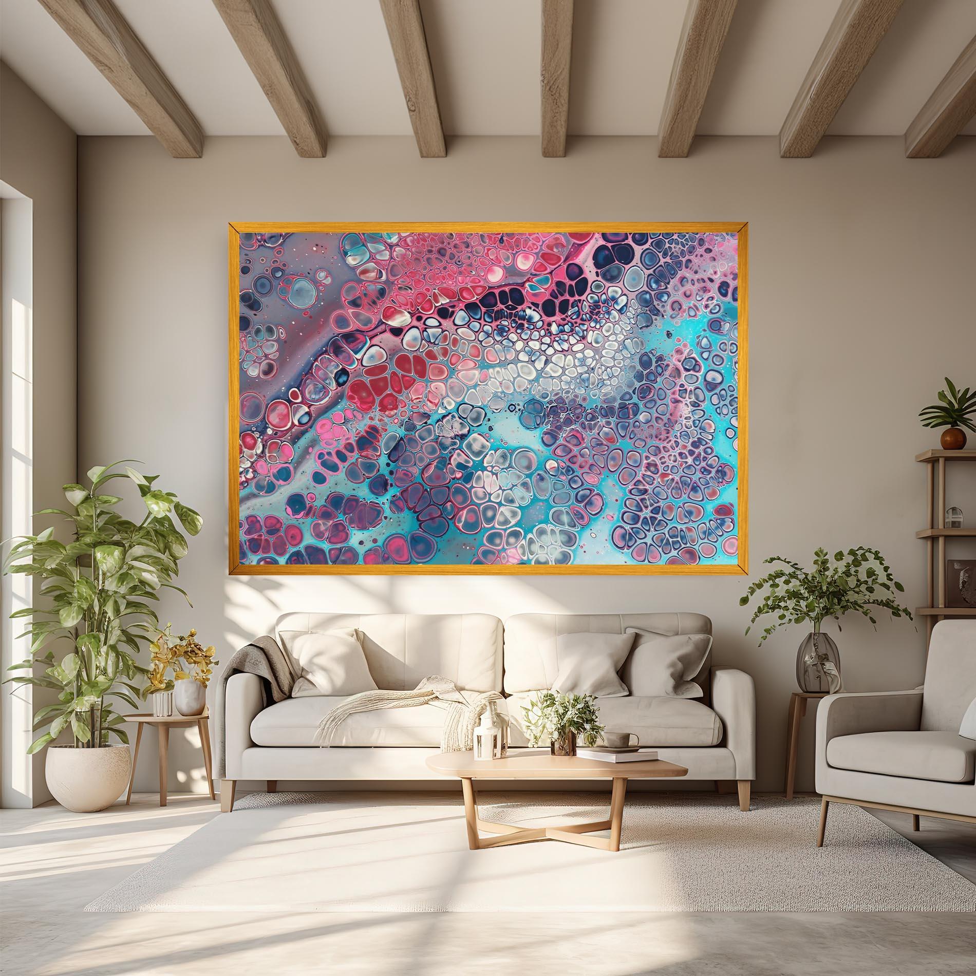 Leinwandbild Abstract Blue Objects mockup 6