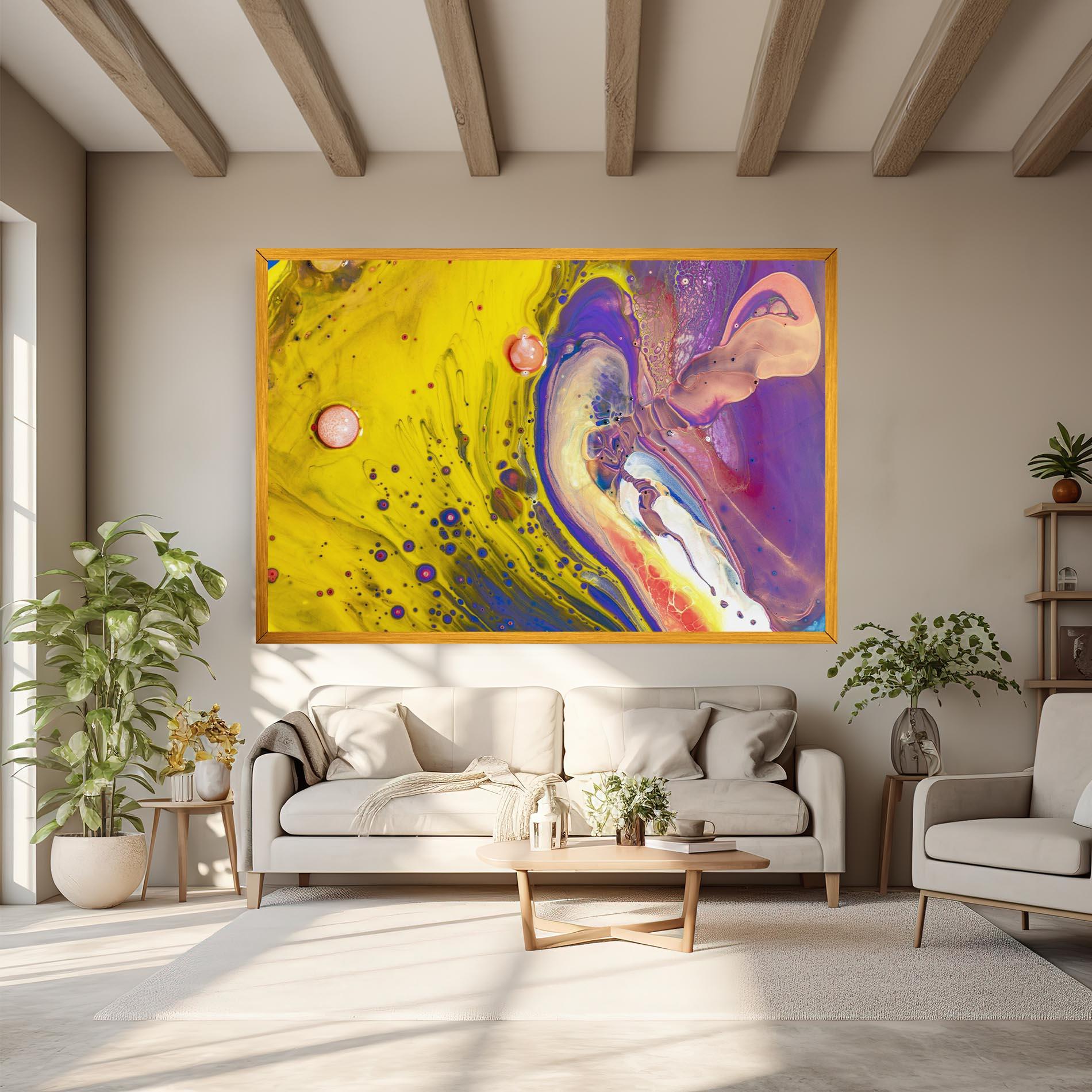 Leinwandbild Colorful Liquid Marble mockup 6