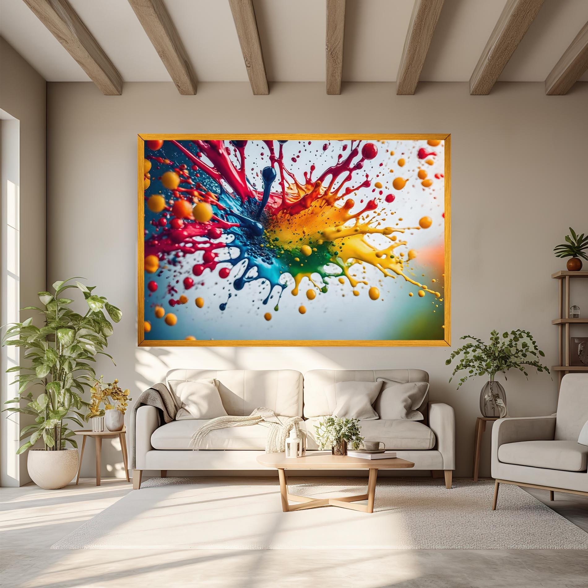 Leinwandbild Colorful Splash Rainbow mockup 6