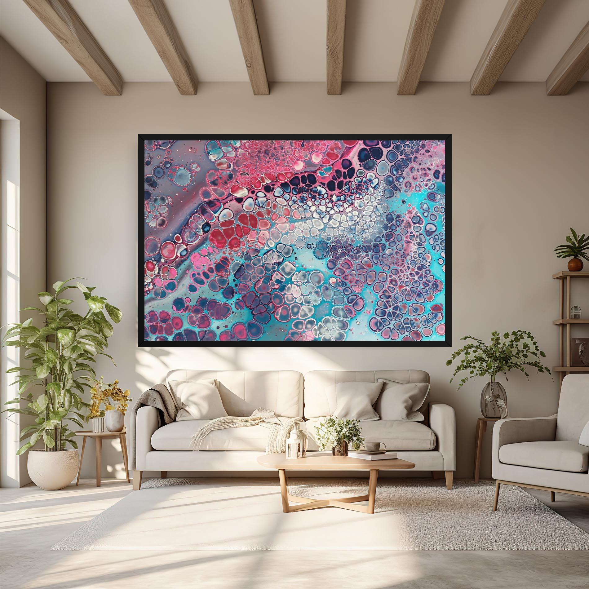 Leinwandbild Abstract Blue Objects mockup 6