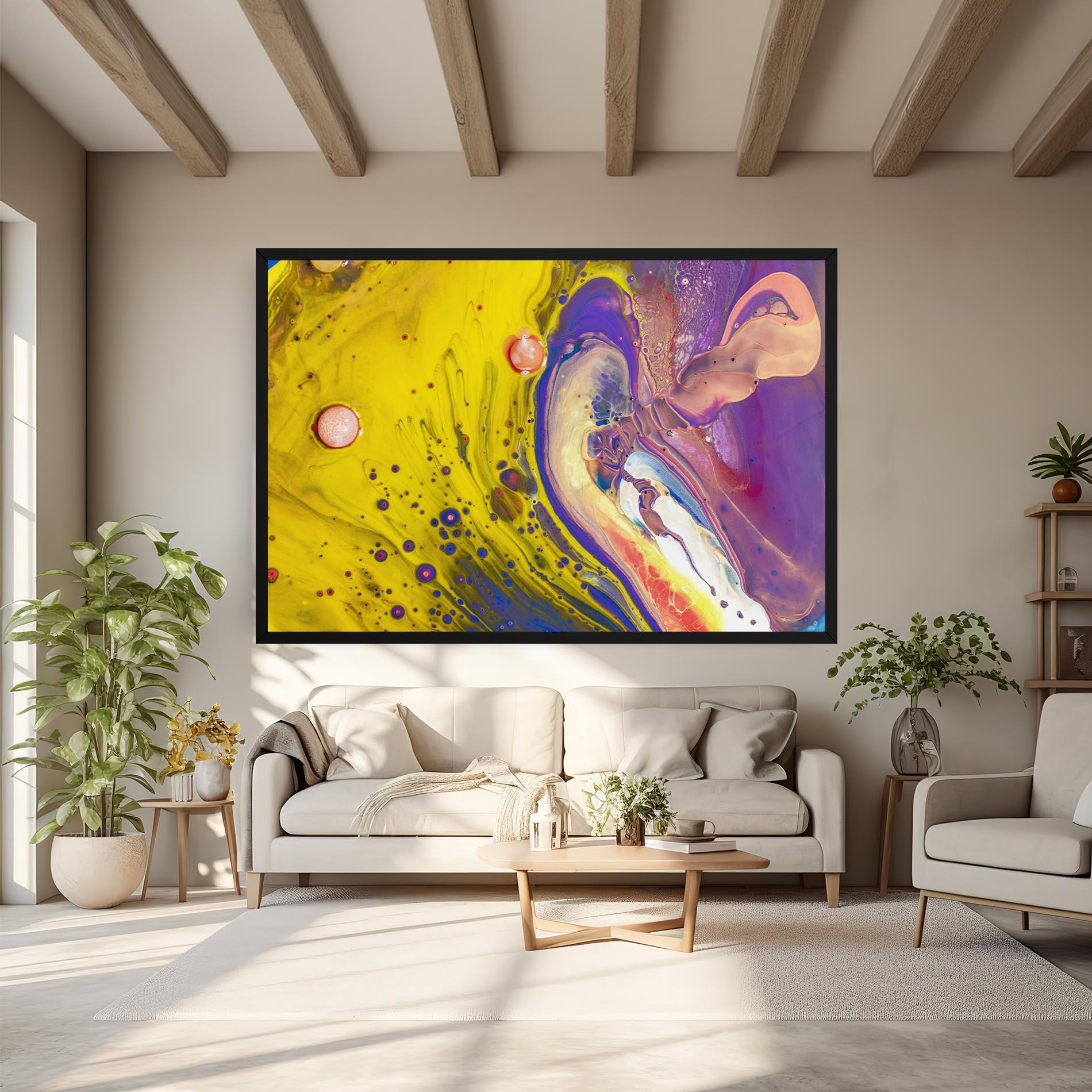 Leinwandbild Colorful Liquid Marble mockup 6