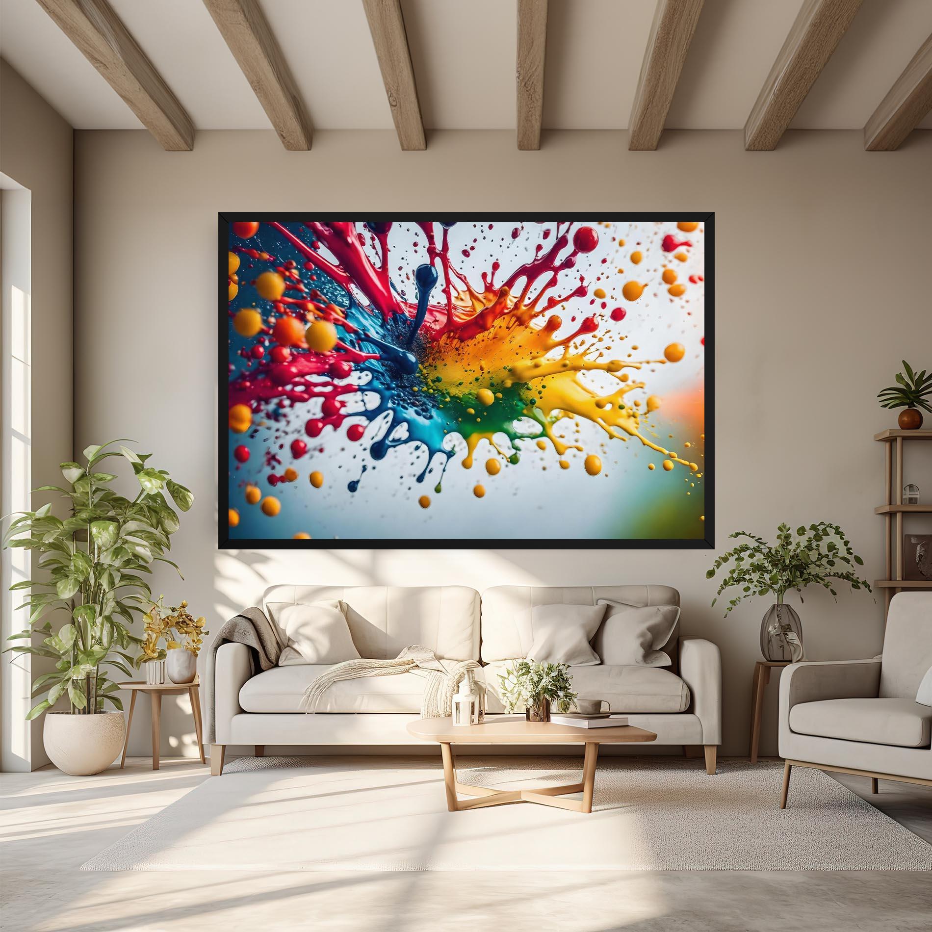 Leinwandbild Colorful Splash Rainbow mockup 6