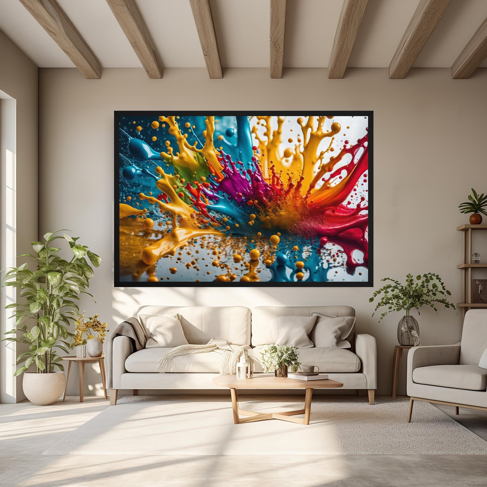 Leinwandbild Colorful Water Splash mockup 6