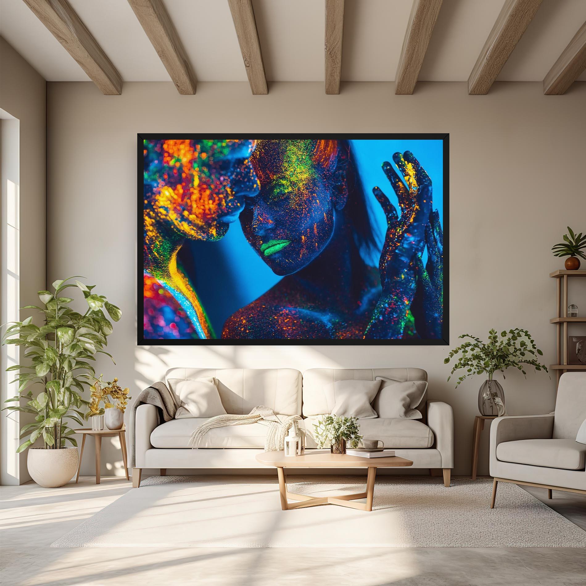 Leinwandbild Fluorescent Couple mockup 6