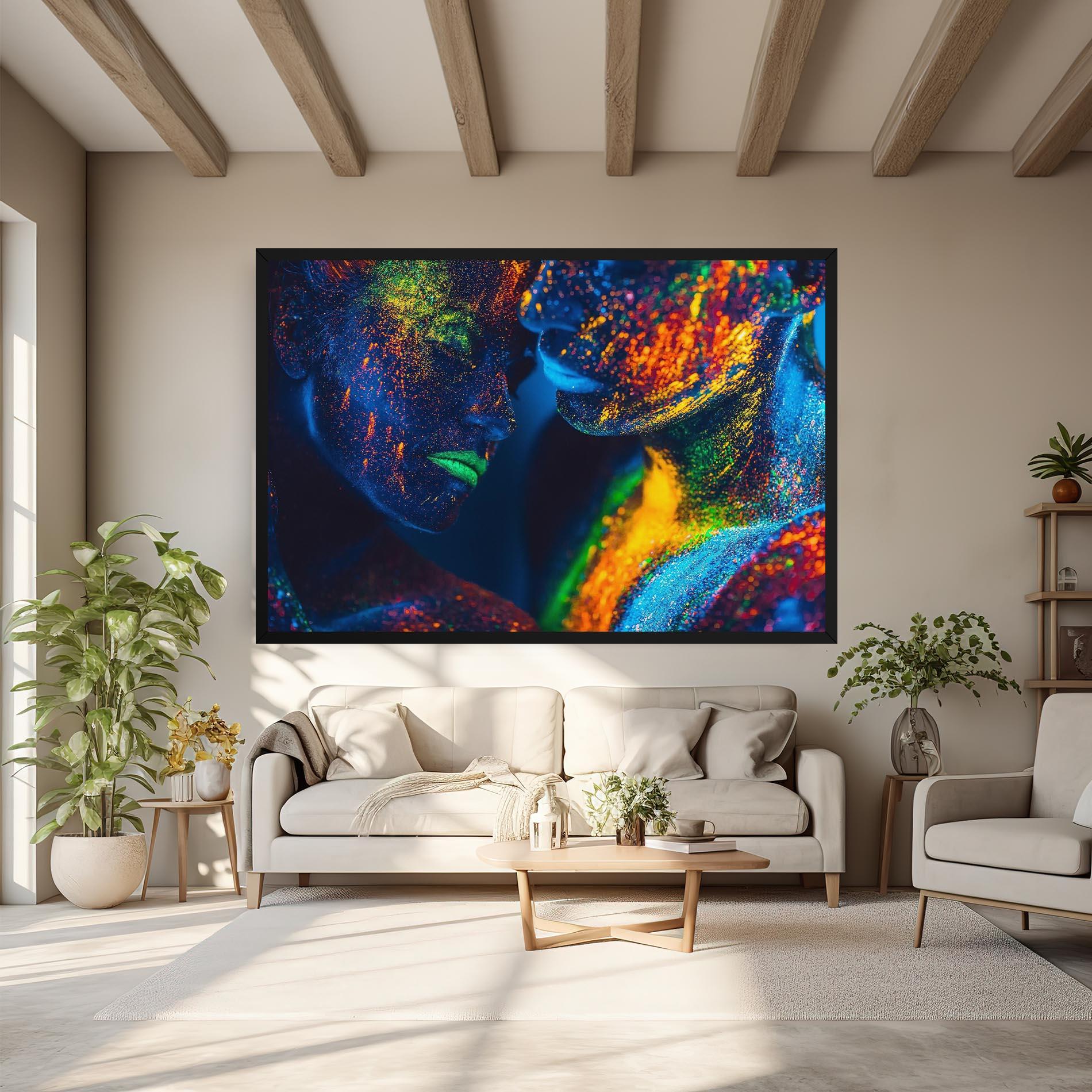 Leinwandbild Fluorescent Green Lips mockup 6