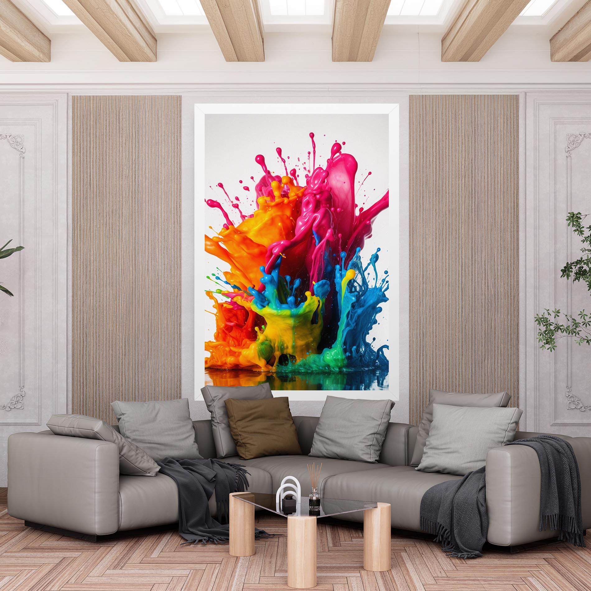 Leinwandbild Colorful Explosion Paint mockup 6