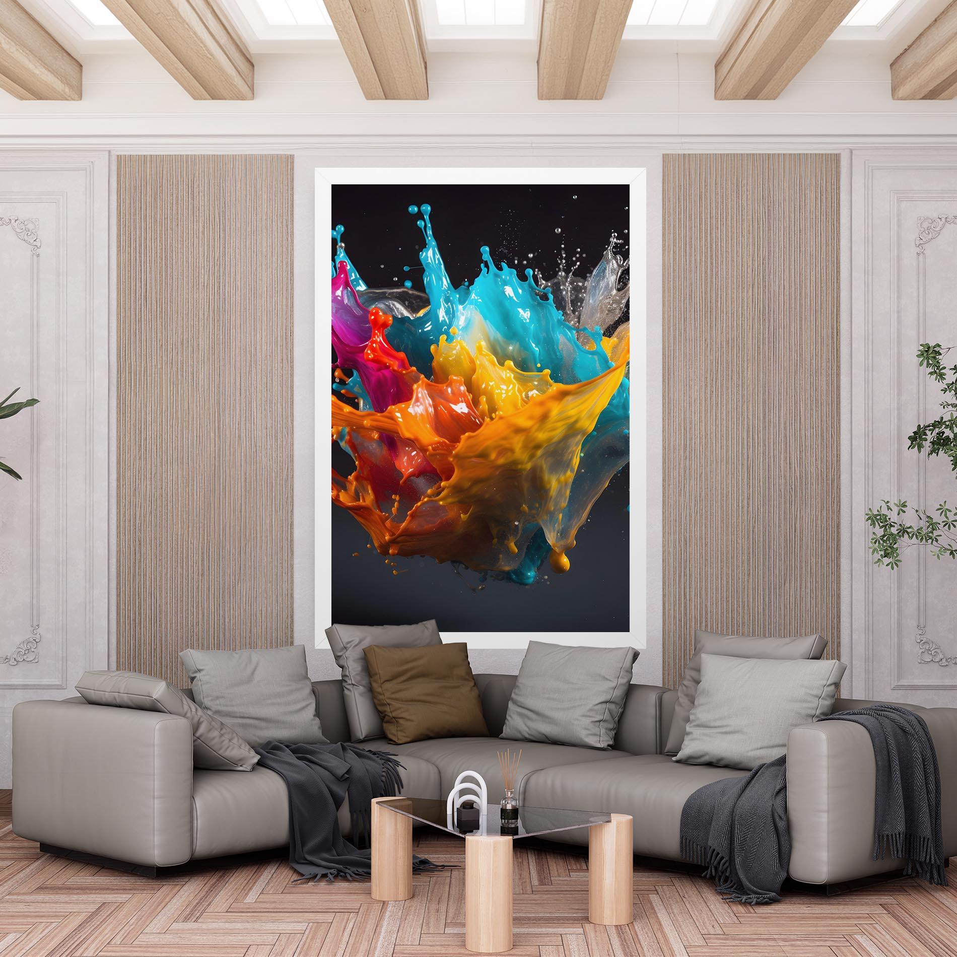 Leinwandbild Colorful Splash Floating mockup 6