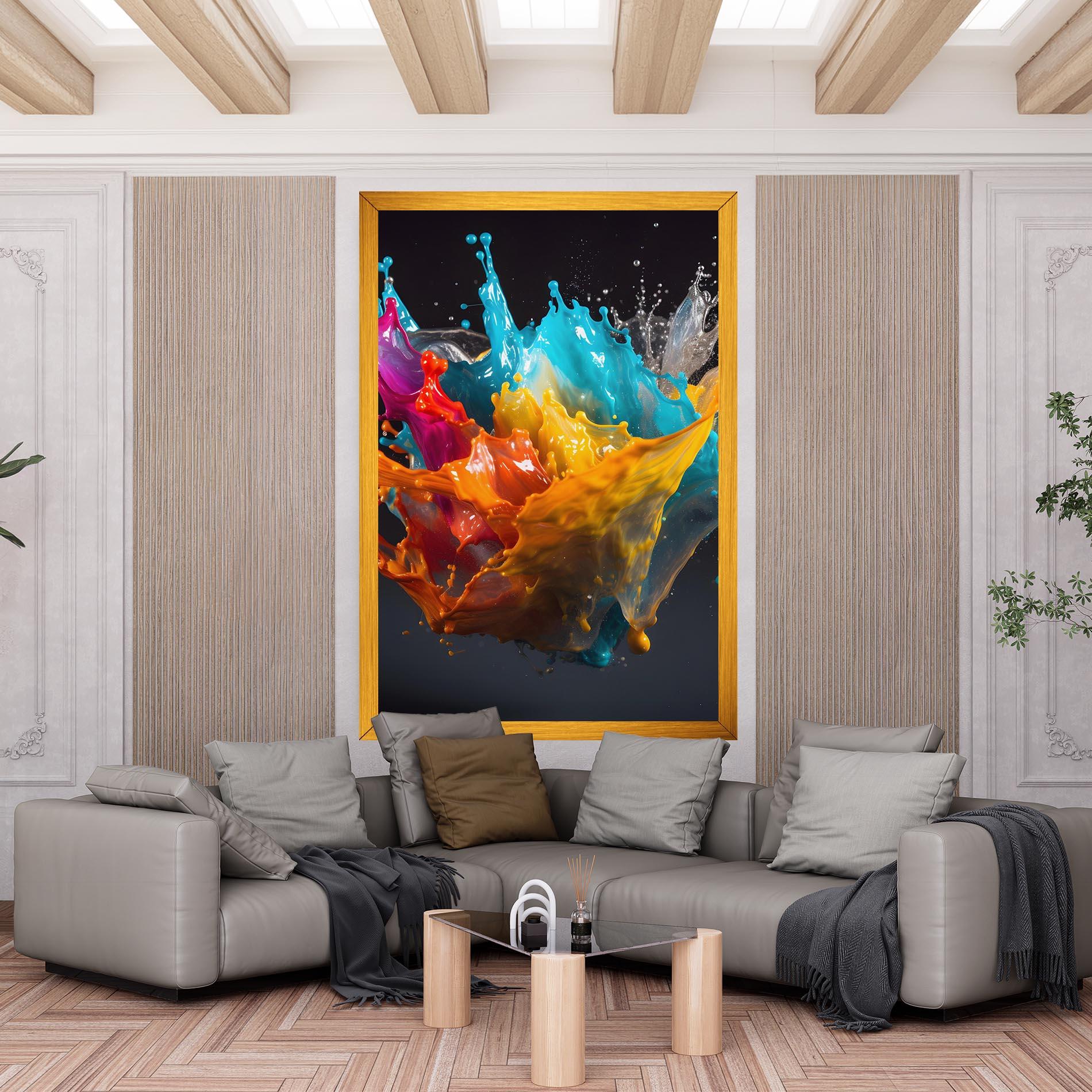 Leinwandbild Colorful Splash Floating mockup 6