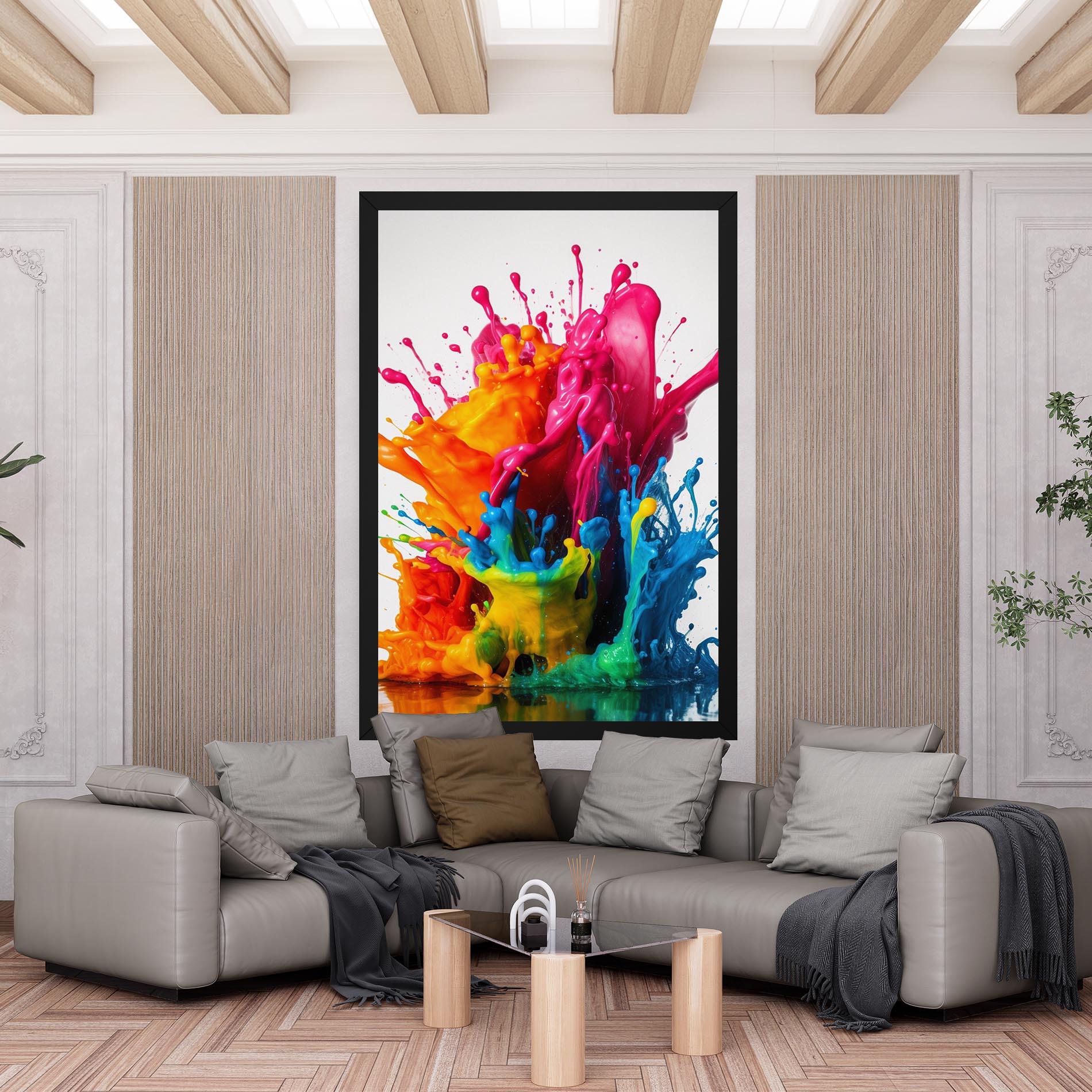 Leinwandbild Colorful Explosion Paint mockup 6