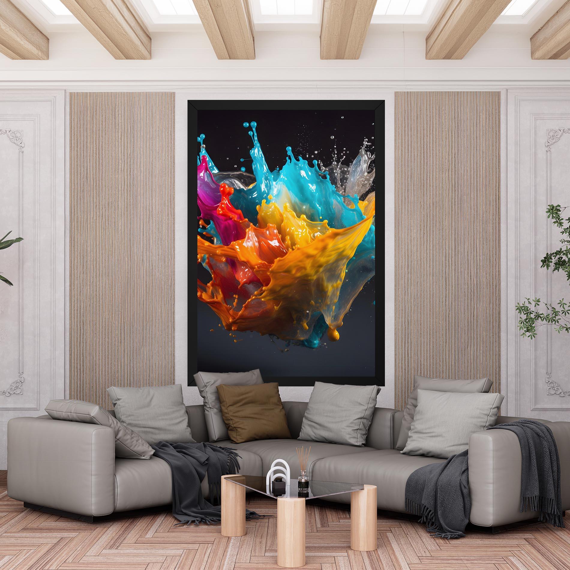 Leinwandbild Colorful Splash Floating mockup 6