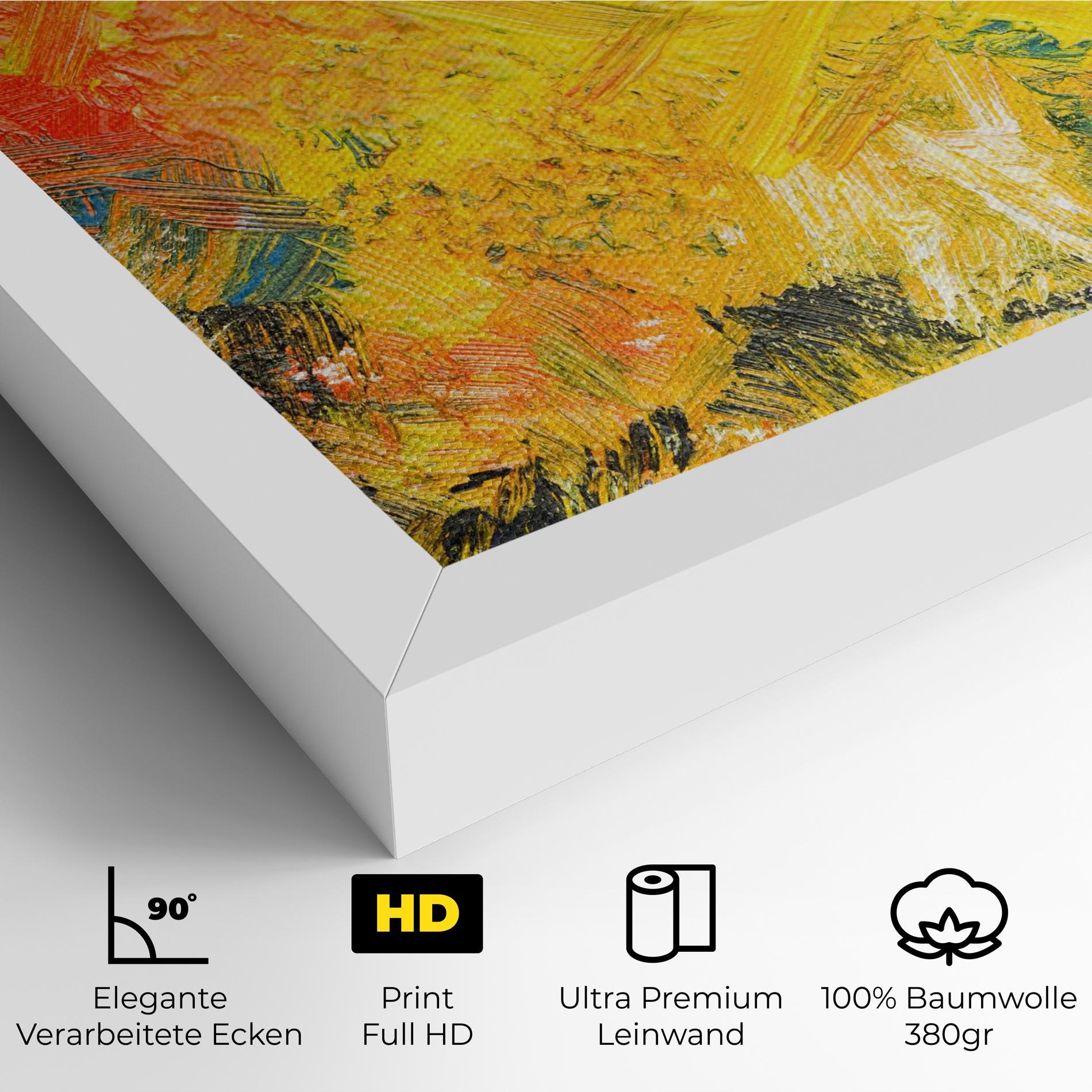 Leinwandbild Artistic Yellow Painting mockup 4