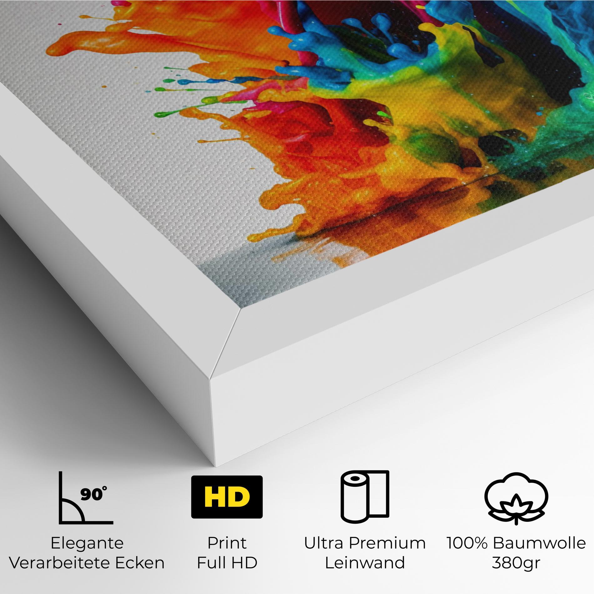 Leinwandbild Colorful Explosion Paint mockup 4