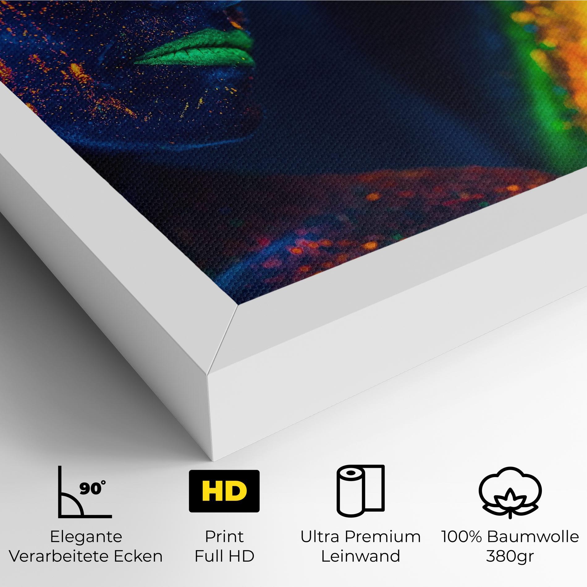 Leinwandbild Fluorescent Green Lips mockup 4